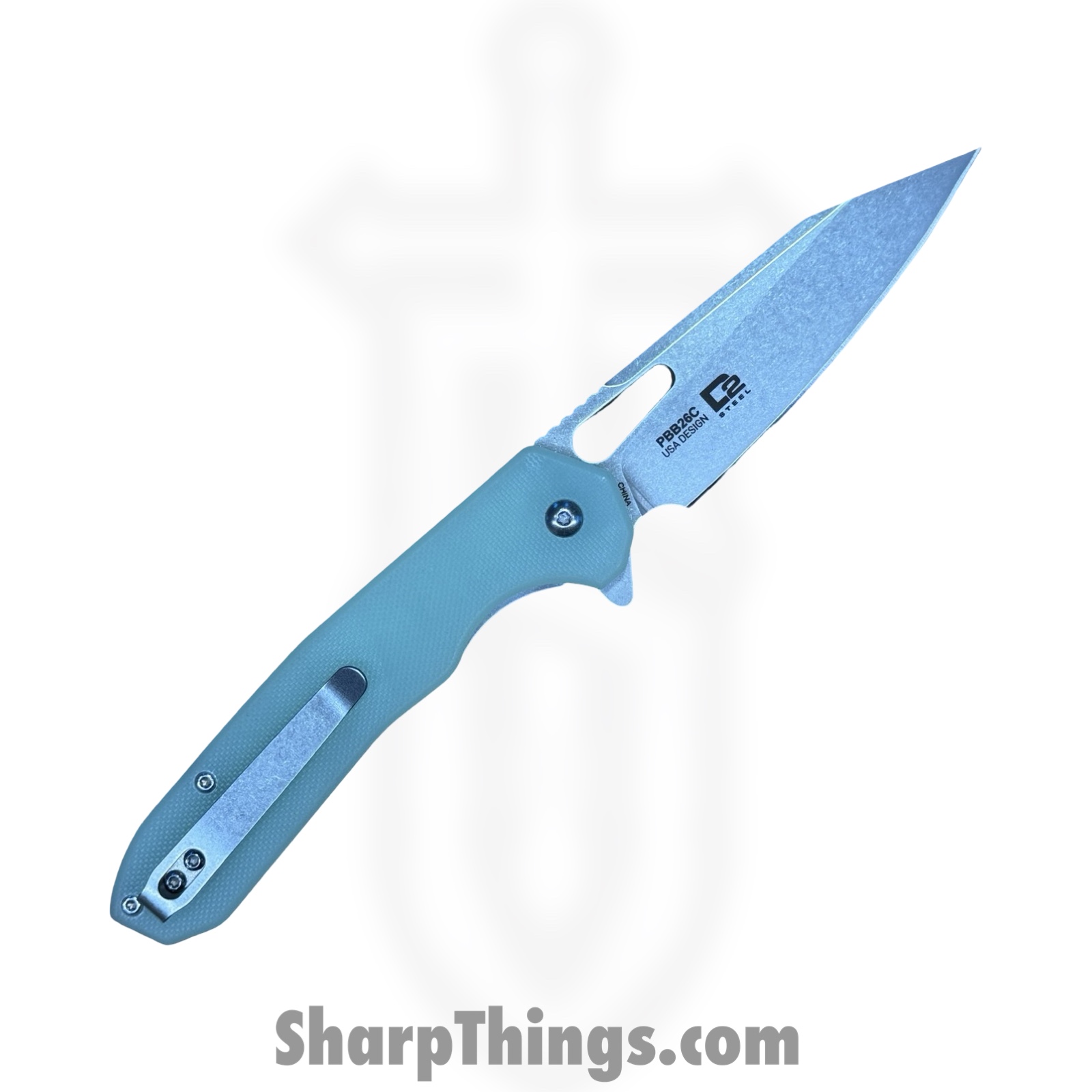 Buckshot Knives - PBB26C - Model 26 - Folding Knife - D2 Stonewash Wharncliffe - G10 - Black - Image 2
