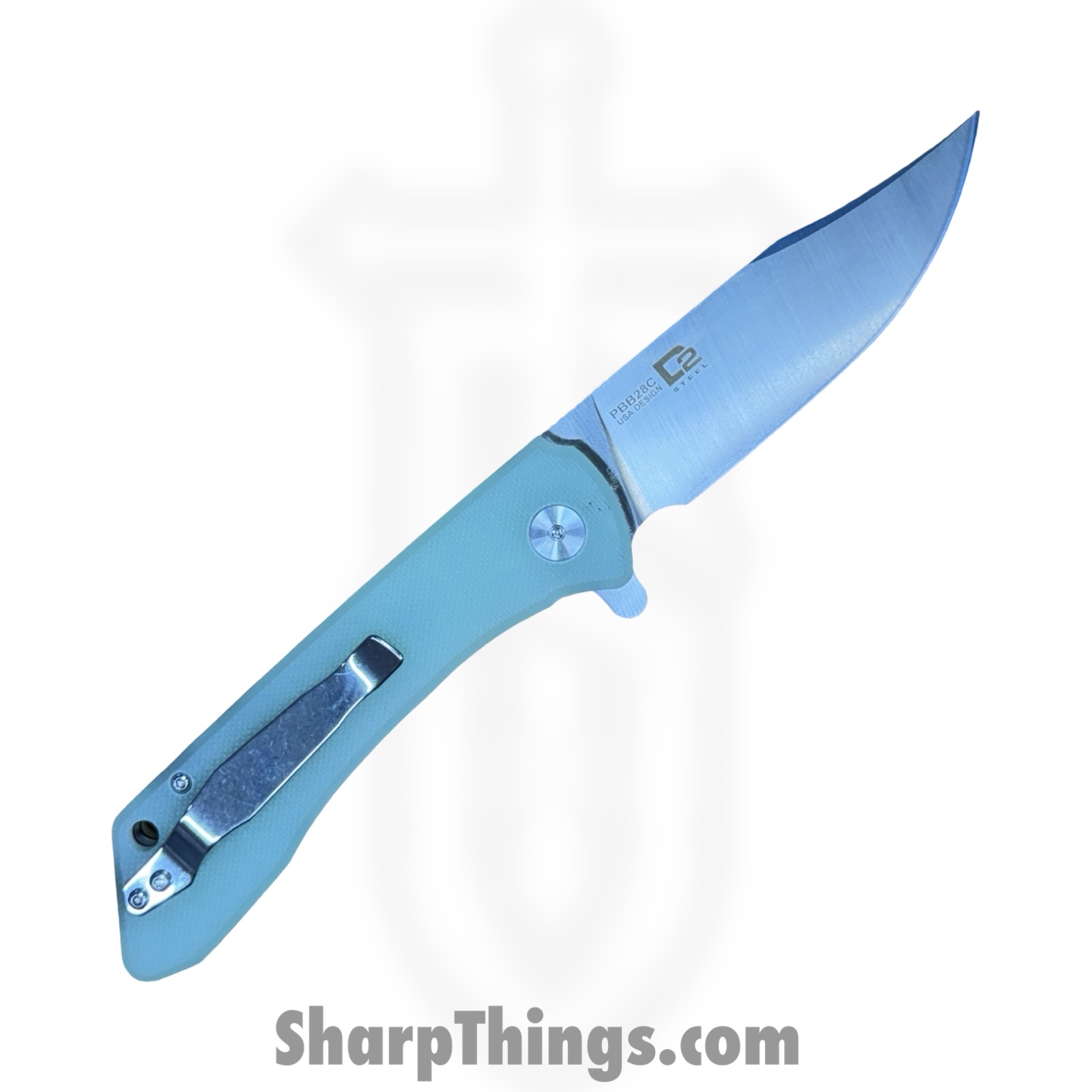 Buckshot Knives - PBB28C - Model 28 - Folding Knife - D2 Satin Clip Point - G10 - Jade - Image 2