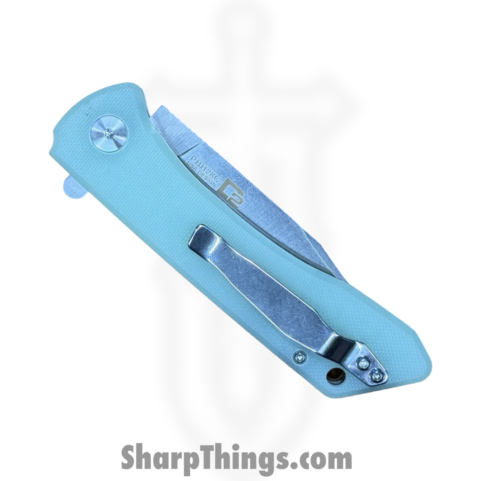 Buckshot Knives - PBB28C - Model 28 - Folding Knife - D2 Satin Clip Point - G10 - Jade - Image 5