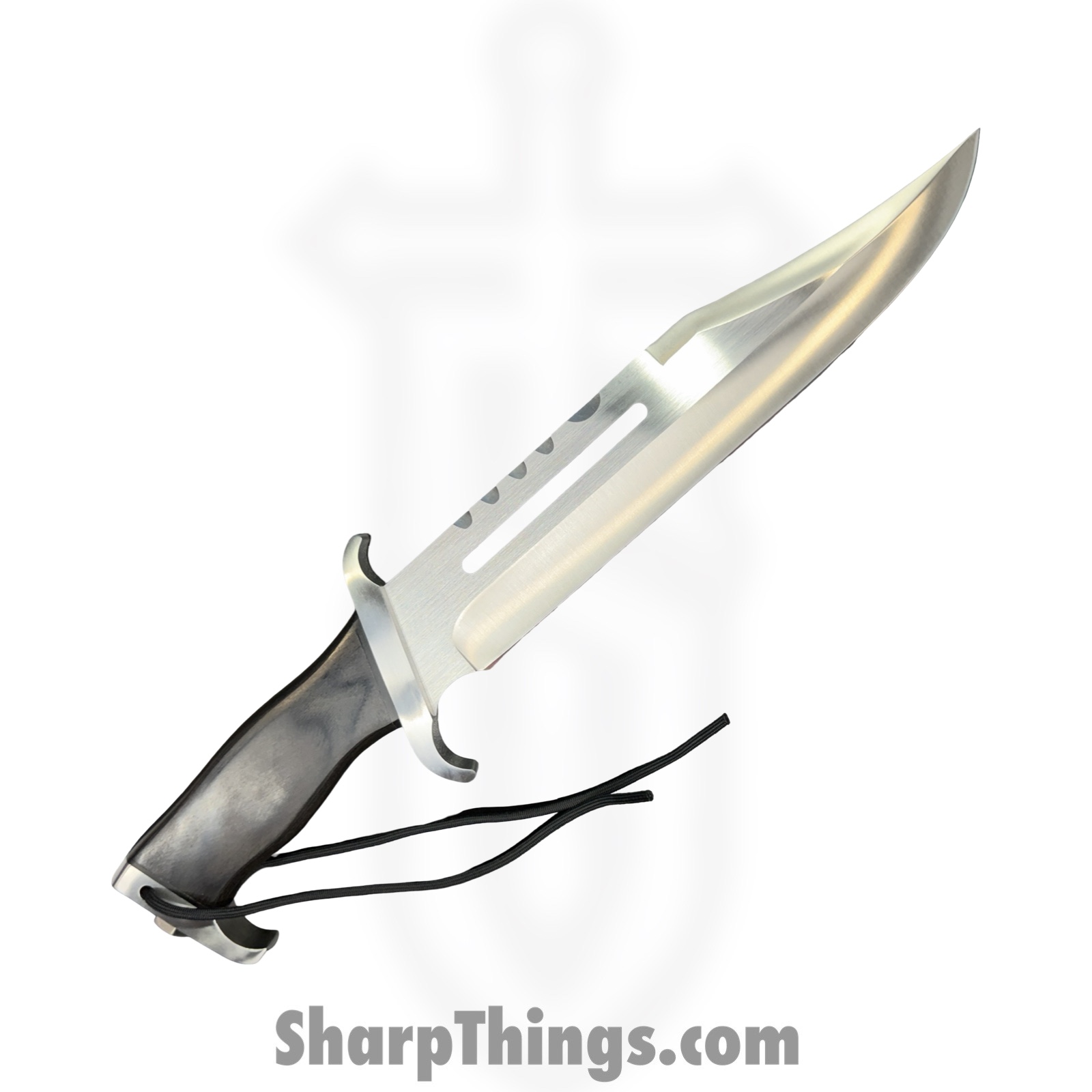 Rambo Knives - RB9297 - Rambo III Stallone Signature - Fixed Blade Knife - Stainless Satin Bowie - Laminated Wood - Brown - Image 2