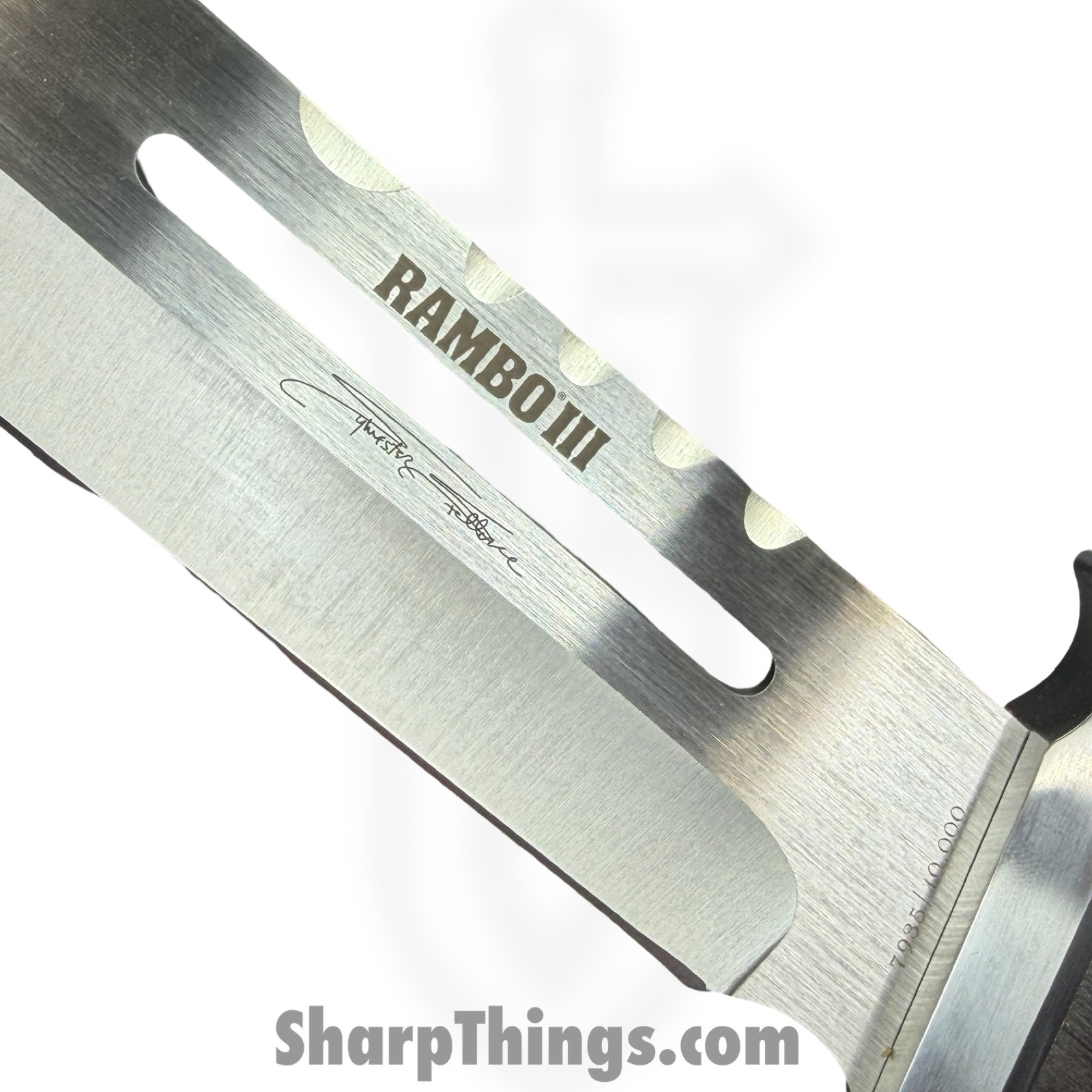 Rambo Knives - RB9297 - Rambo III Stallone Signature - Fixed Blade Knife - Stainless Satin Bowie - Laminated Wood - Brown - Image 6