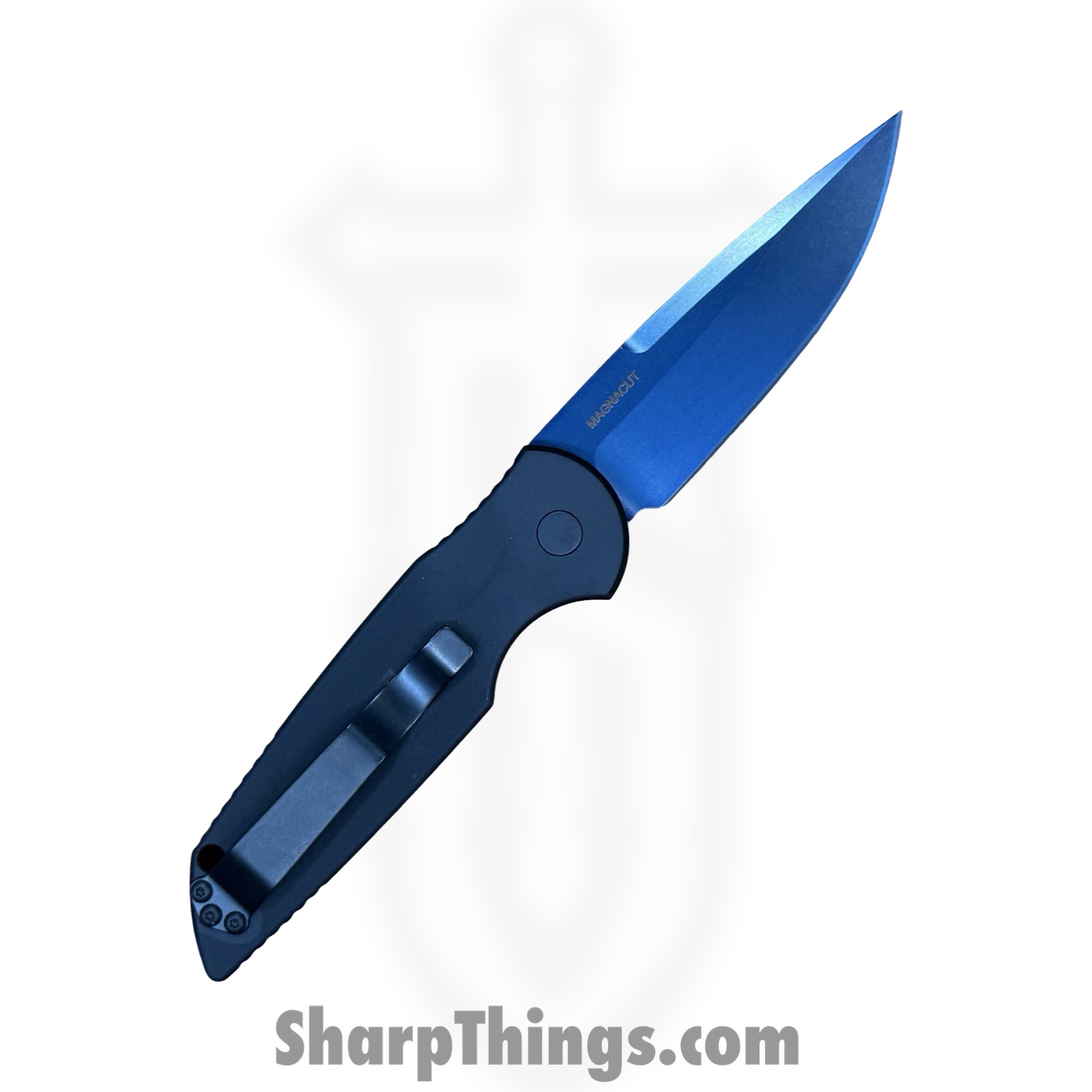ProTech - TR-3 SB MC - Tactical Response 3 - Automatic Knife - CPM MagnaCut Saphire Blue Clip Point - Aluminum - Black - Image 2