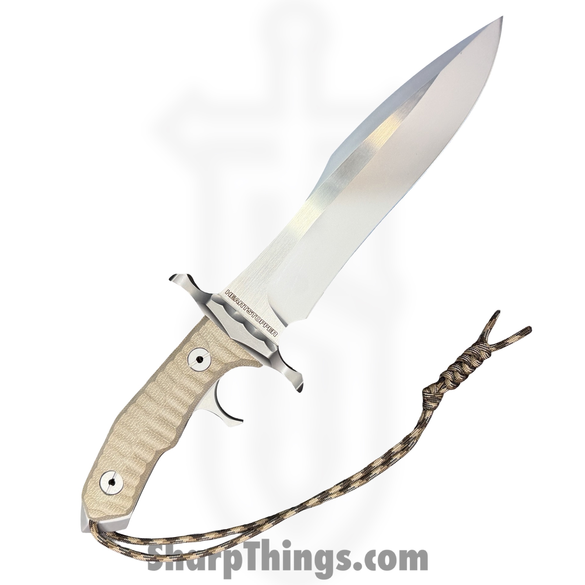 United Cutlery - UC3461 - Rambo Last Blood Heartstopper - Fixed Blade Knife - 7Cr17MoV Two Tone Bowie - Linen Micarta - Tan - Image 7