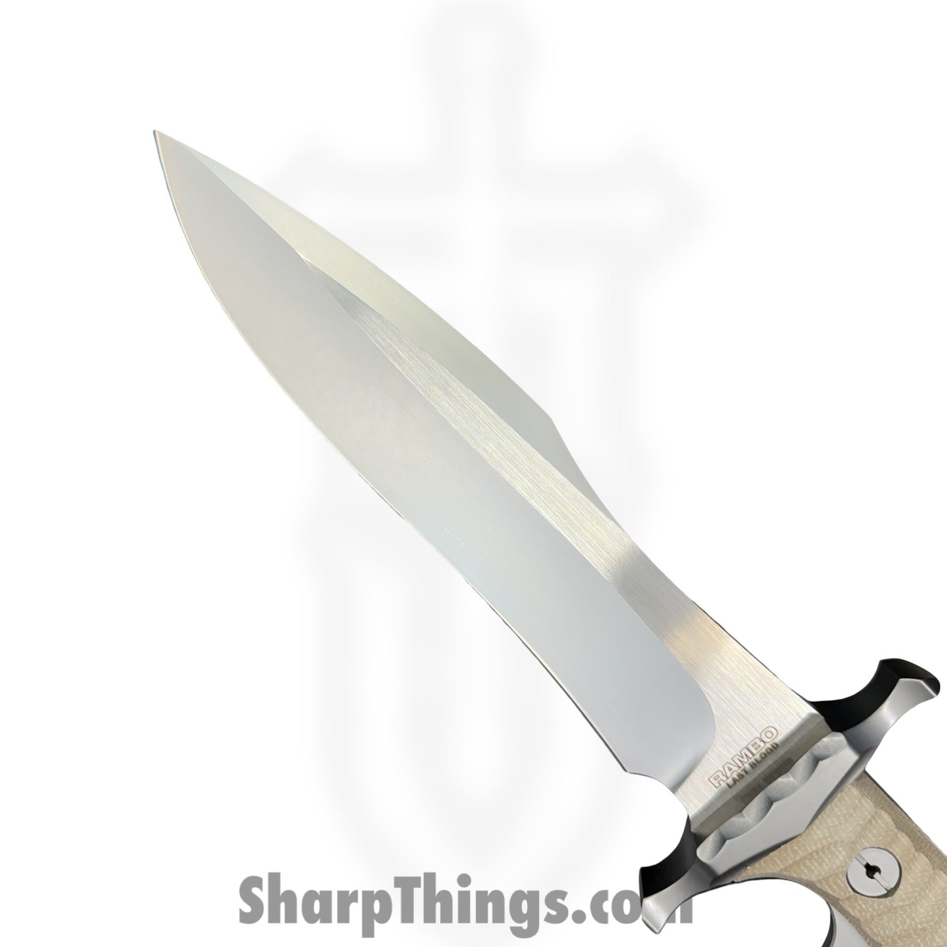 United Cutlery - UC3461 - Rambo Last Blood Heartstopper - Fixed Blade Knife - 7Cr17MoV Two Tone Bowie - Linen Micarta - Tan - Image 6
