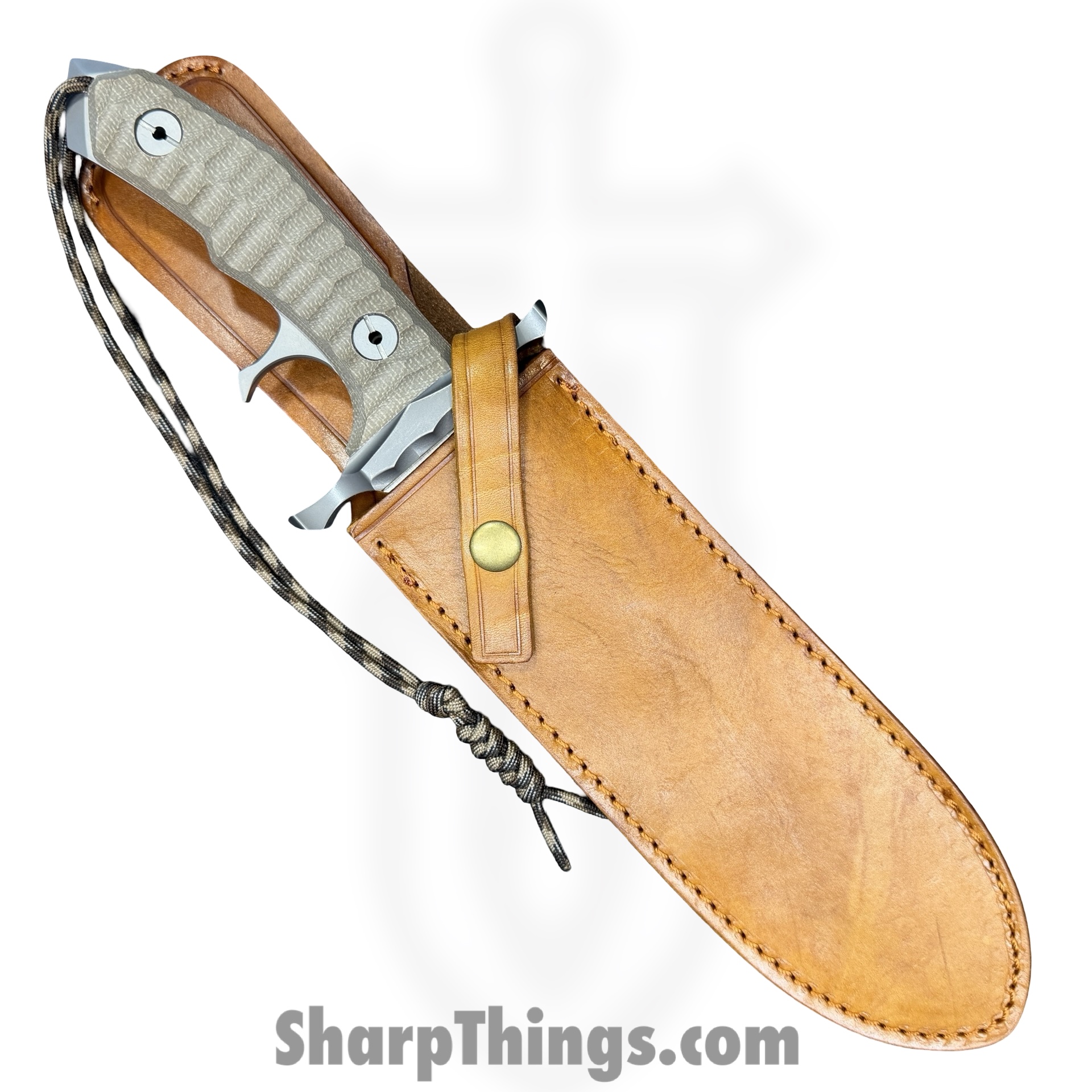 United Cutlery - UC3461 - Rambo Last Blood Heartstopper - Fixed Blade Knife - 7Cr17MoV Two Tone Bowie - Linen Micarta - Tan - Image 4