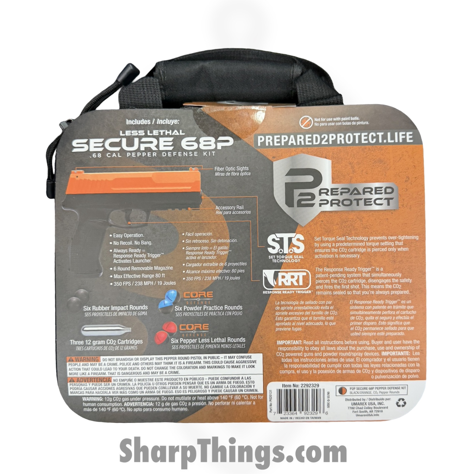 Umarex - 2292329 - P2P Secure 68P Pepper Defense Kit - Black / Orange - Image 5