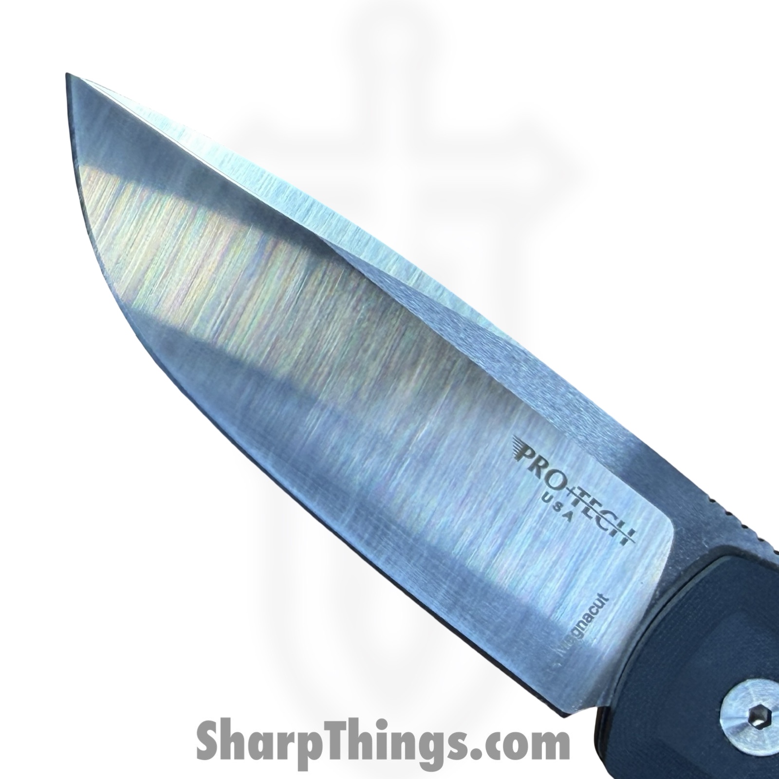 ProTech - VERO1210-LTD BLUE LINEN MIC - Vero Synapse Design - Automatic Knife - CPM MagnaCut Satin Drop Point - Linen Micarta - Blue - Image 7