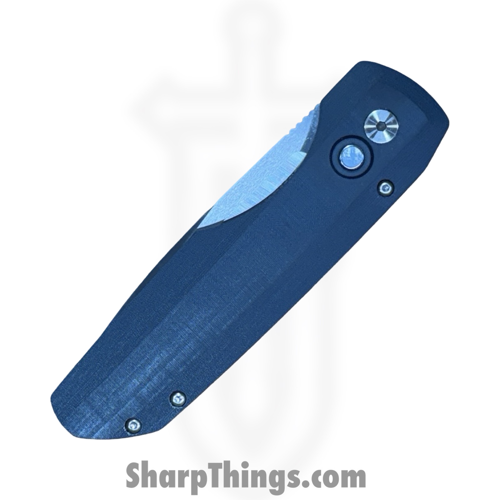 ProTech - VERO1210-LTD BLUE LINEN MIC - Vero Synapse Design - Automatic Knife - CPM MagnaCut Satin Drop Point - Linen Micarta - Blue - Image 5