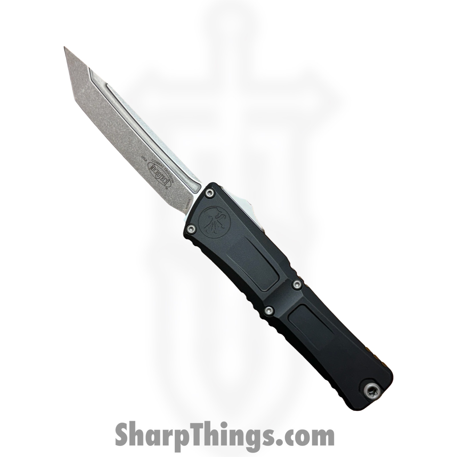 Microtech - 1144-10 - Combat Troodon Gen III - OTF Auto - M390MK Stonewash T/E - 6061-T6 Aluminum - Black