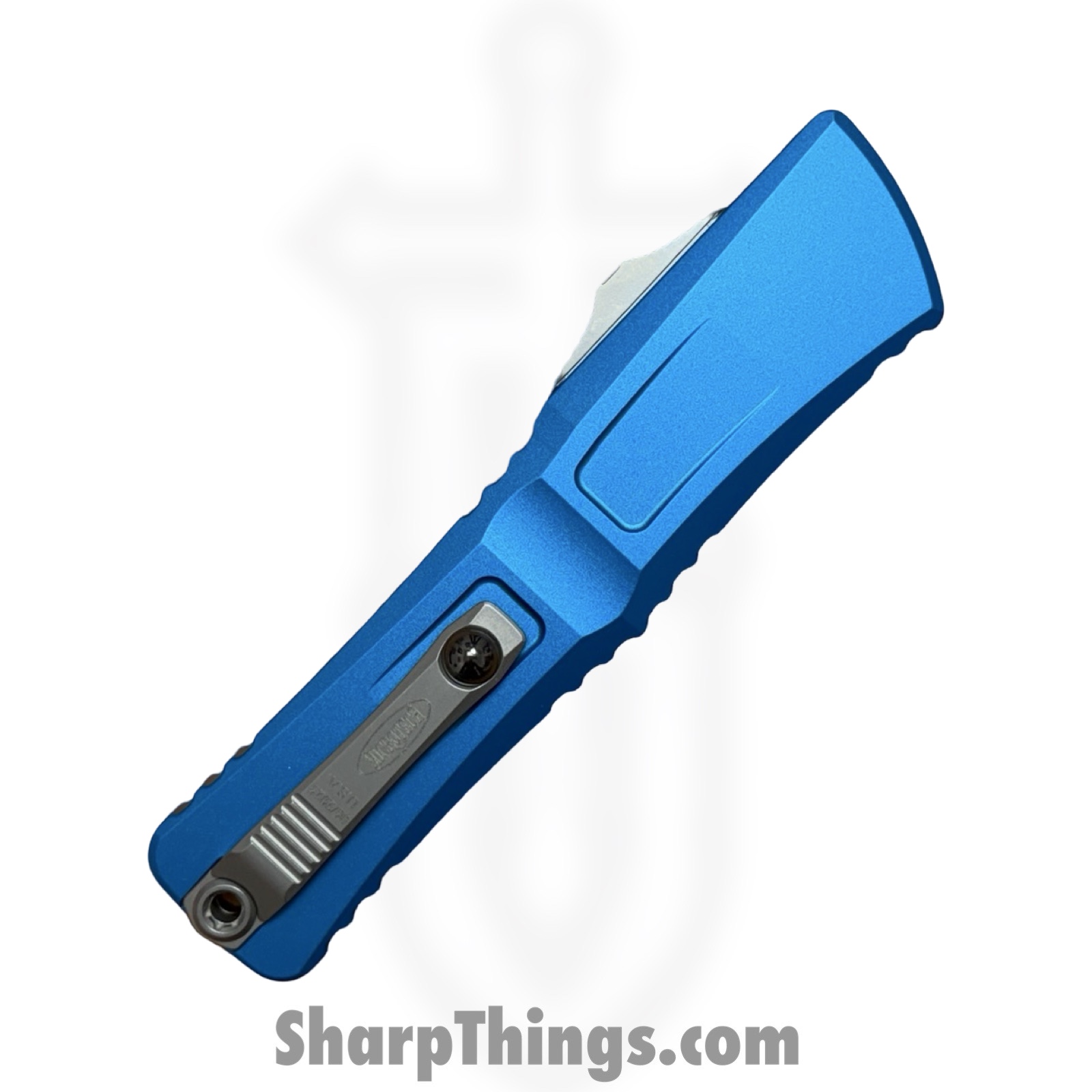 Microtech - 1144-12BL - Combat Troodon Gen III - OTF Auto - M390MK Stonewash T/E F/S - 6061-T6 Aluminum - Blue - Image 4