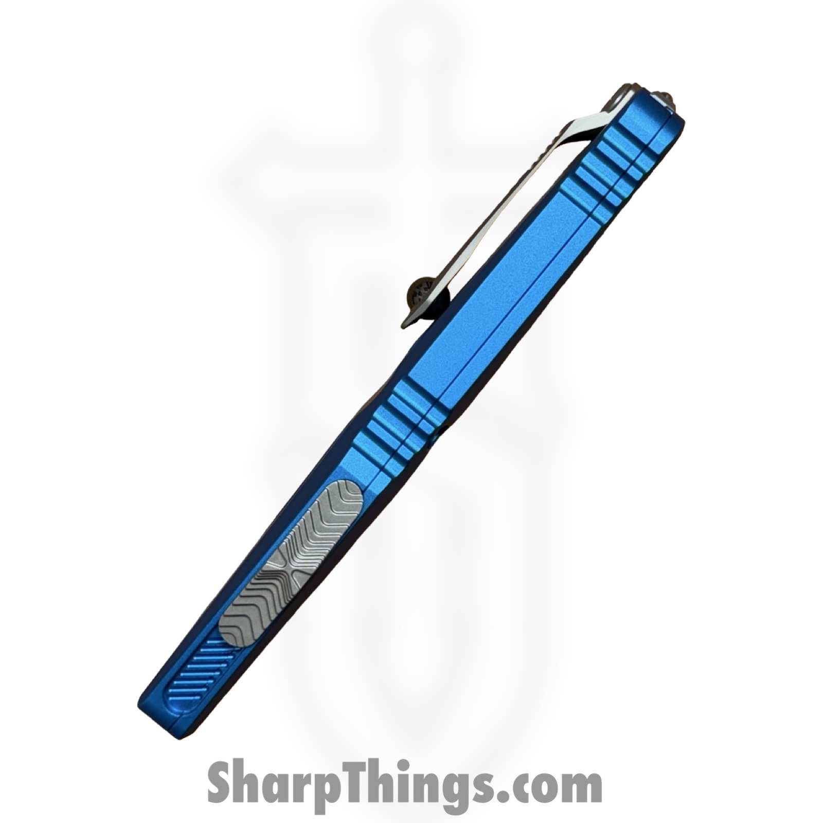 Microtech - 1144-12BL - Combat Troodon Gen III - OTF Auto - M390MK Stonewash T/E F/S - 6061-T6 Aluminum - Blue - Image 3