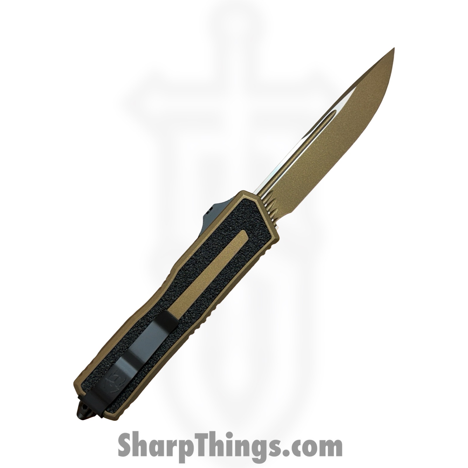 Microtech - 1217-1TAS - Combat Troodon Interceptor Gen III - OTF Auto - M390MK Coated Interceptor - 6061-T6 Aluminum - Tan - Image 2