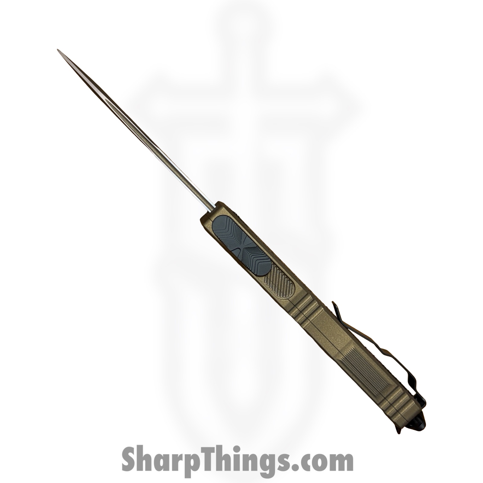 Microtech - 1217-1TAS - Combat Troodon Interceptor Gen III - OTF Auto - M390MK Coated Interceptor - 6061-T6 Aluminum - Tan - Image 8