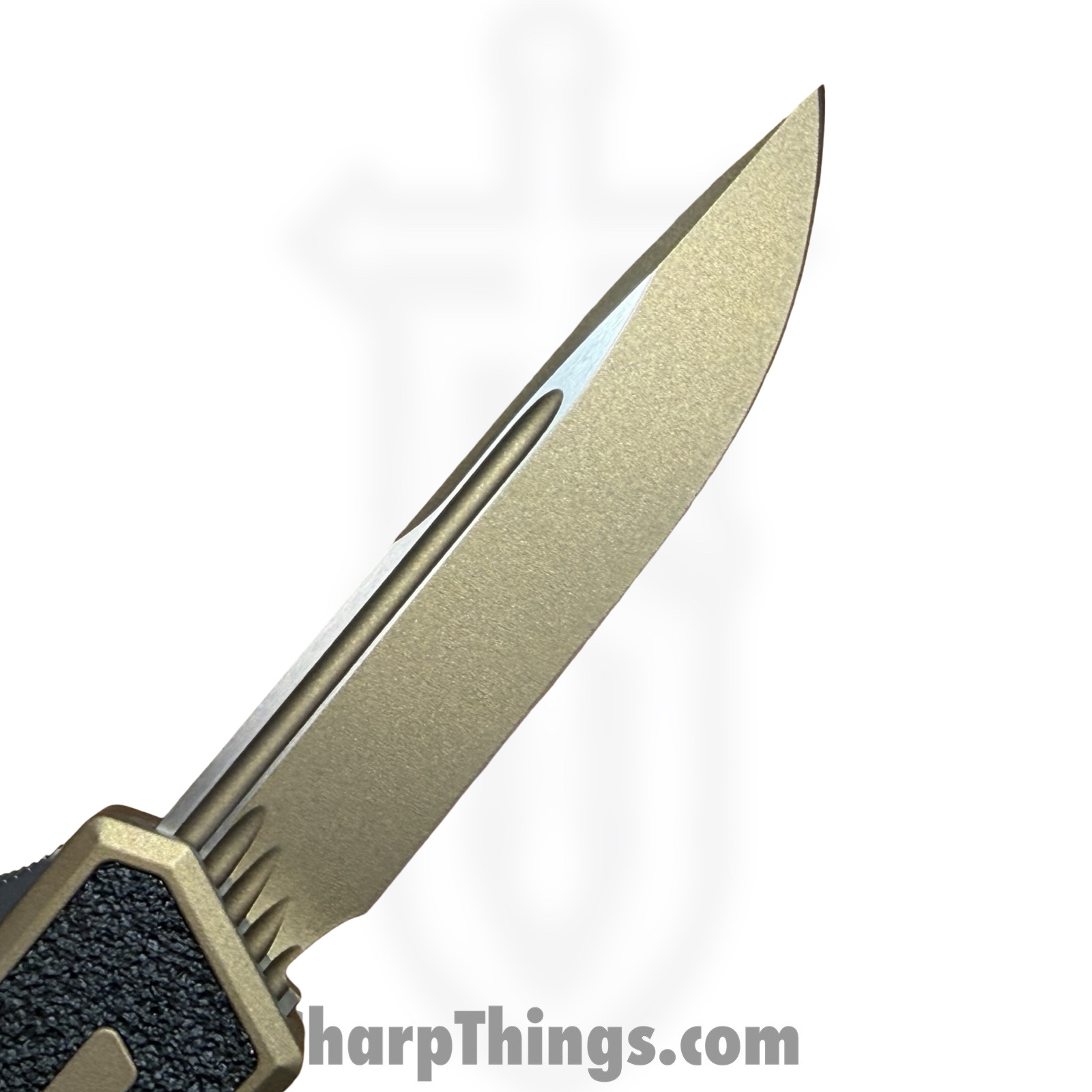 Microtech - 1217-1TAS - Combat Troodon Interceptor Gen III - OTF Auto - M390MK Coated Interceptor - 6061-T6 Aluminum - Tan - Image 7