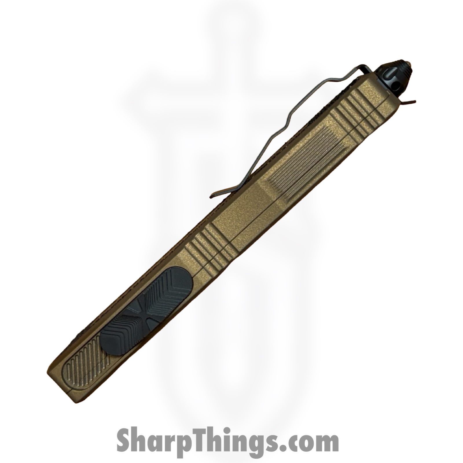 Microtech - 1217-1TAS - Combat Troodon Interceptor Gen III - OTF Auto - M390MK Coated Interceptor - 6061-T6 Aluminum - Tan - Image 3