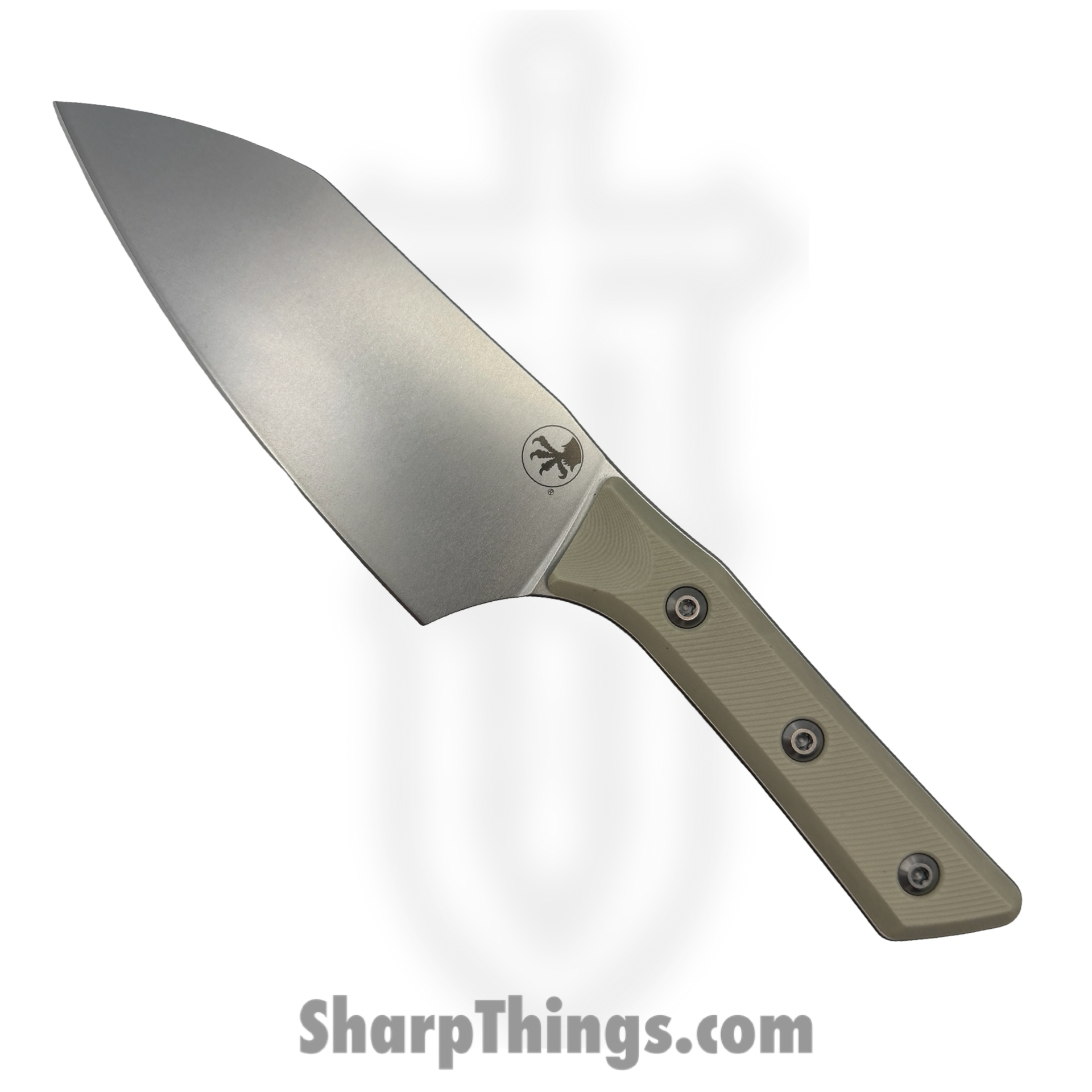 Microtech - 3200-10IV - 6" Santoku Knife - Fixed Blade Knife - M390MK Stonewash Santoku - G-10 - Ivory