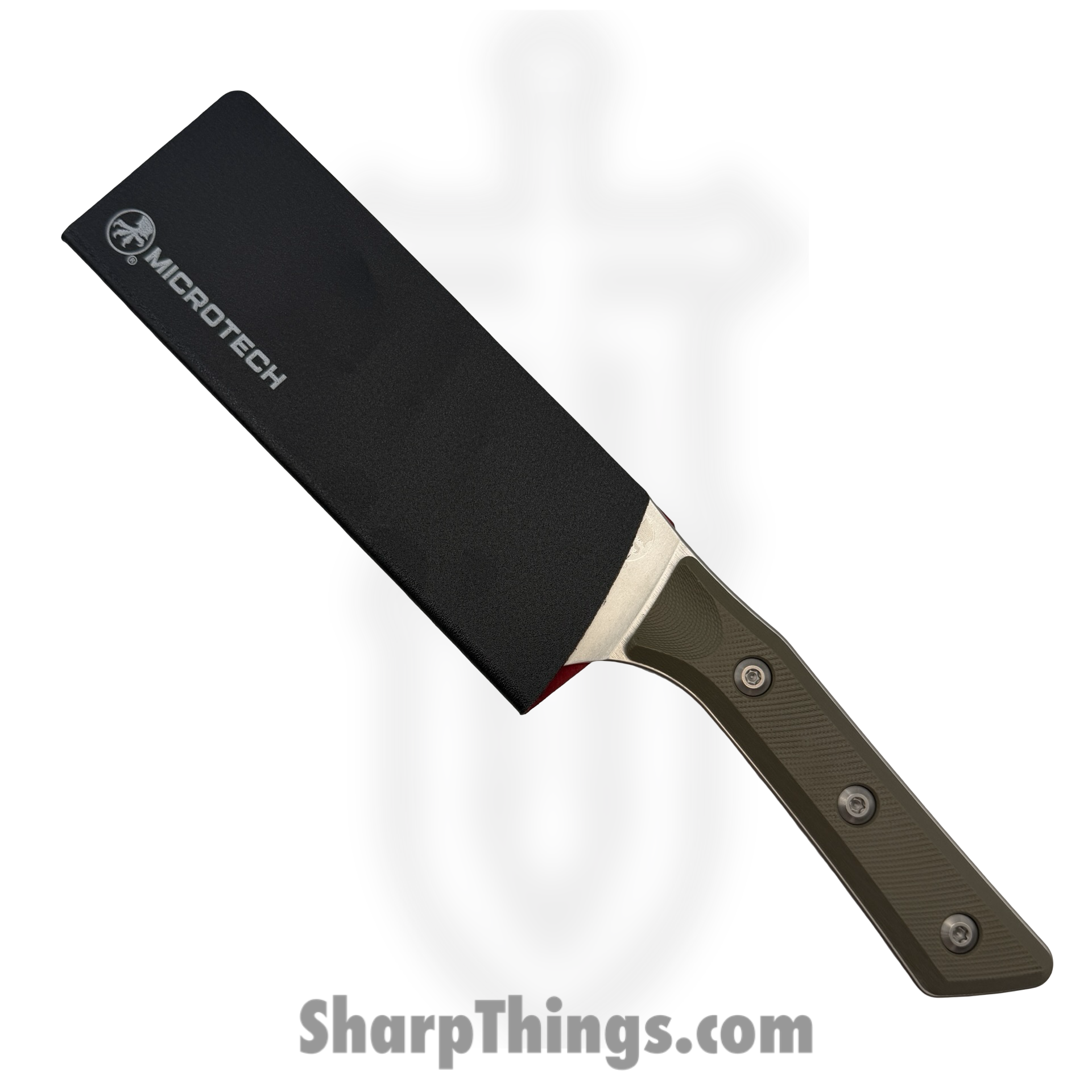 Microtech - 3200-10OD - 6" Santoku Knife - Fixed Blade Knife - M390MK Stonewash Santoku - G-10 - OD Green - Image 4