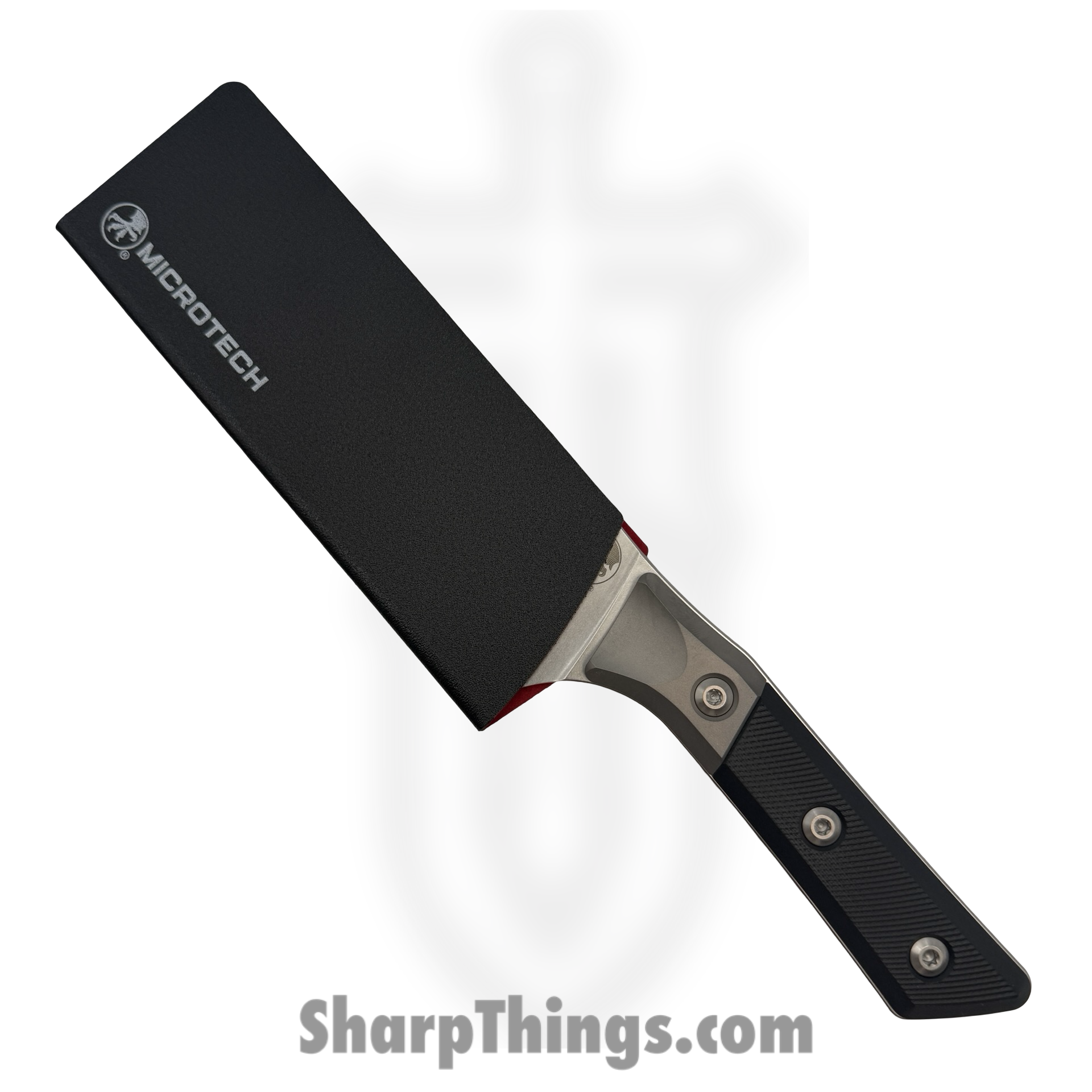Microtech - 3200B-10BK - 6" Santoku Knife - Fixed Blade Knife - M390MK Stonewash Santoku - G-10 - Black - Image 4