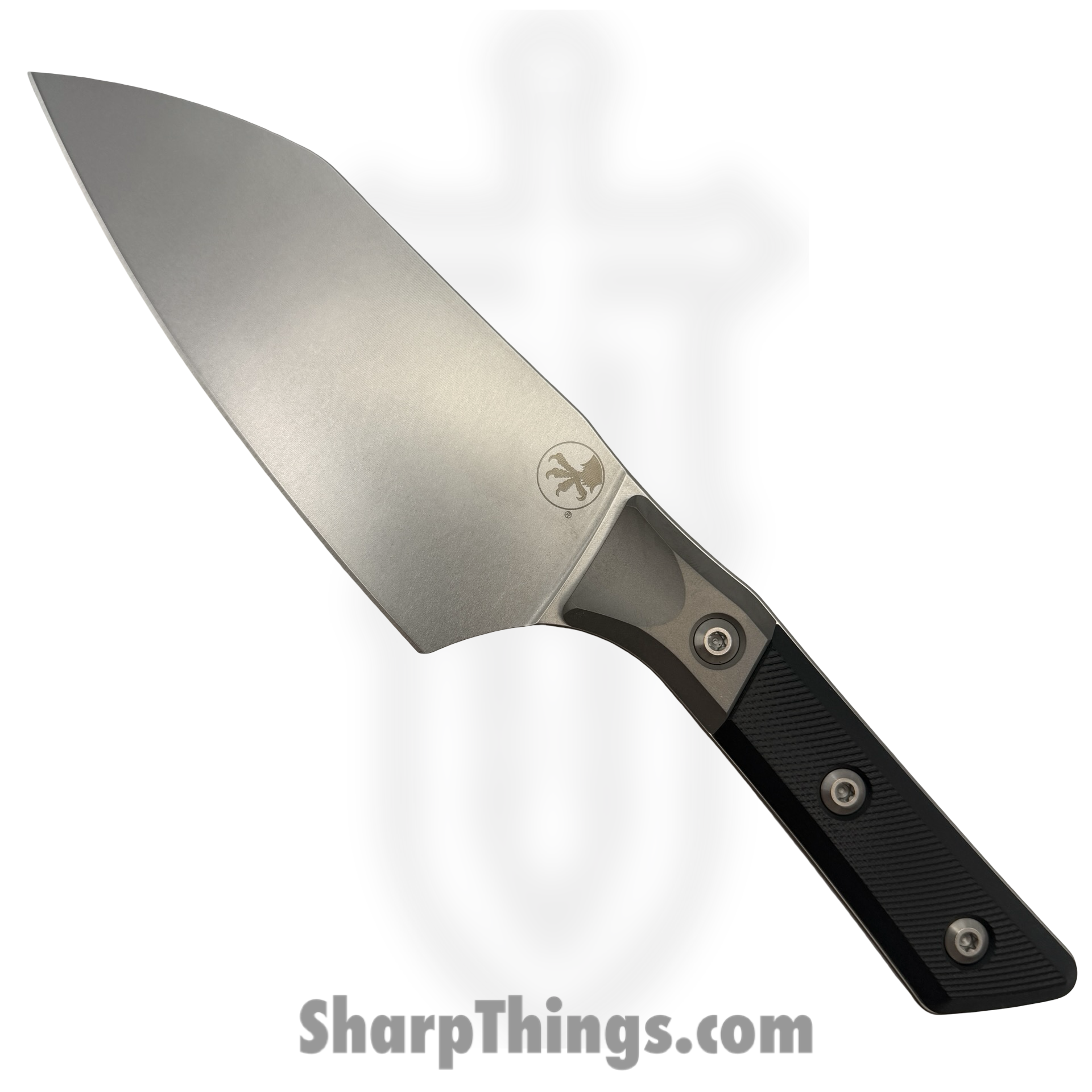 Microtech - 3200B-10BK - 6" Santoku Knife - Fixed Blade Knife - M390MK Stonewash Santoku - G-10 - Black