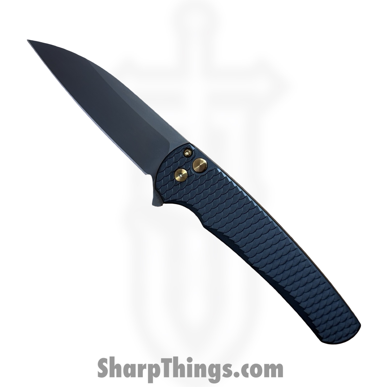 ProTech - 5336-LTD SG RGH - Malibu Flipper - Folding Knife - CPM MagnaCut Rose Gold Wharncliffe - Dragon Scale Aluminum - Smokey Grey