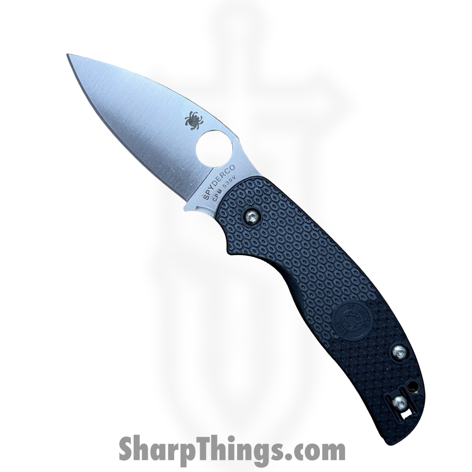 Spyderco - C123PBK - Sage 5 - Folding Knife - S30V Satin Spear Point - FRN - Black