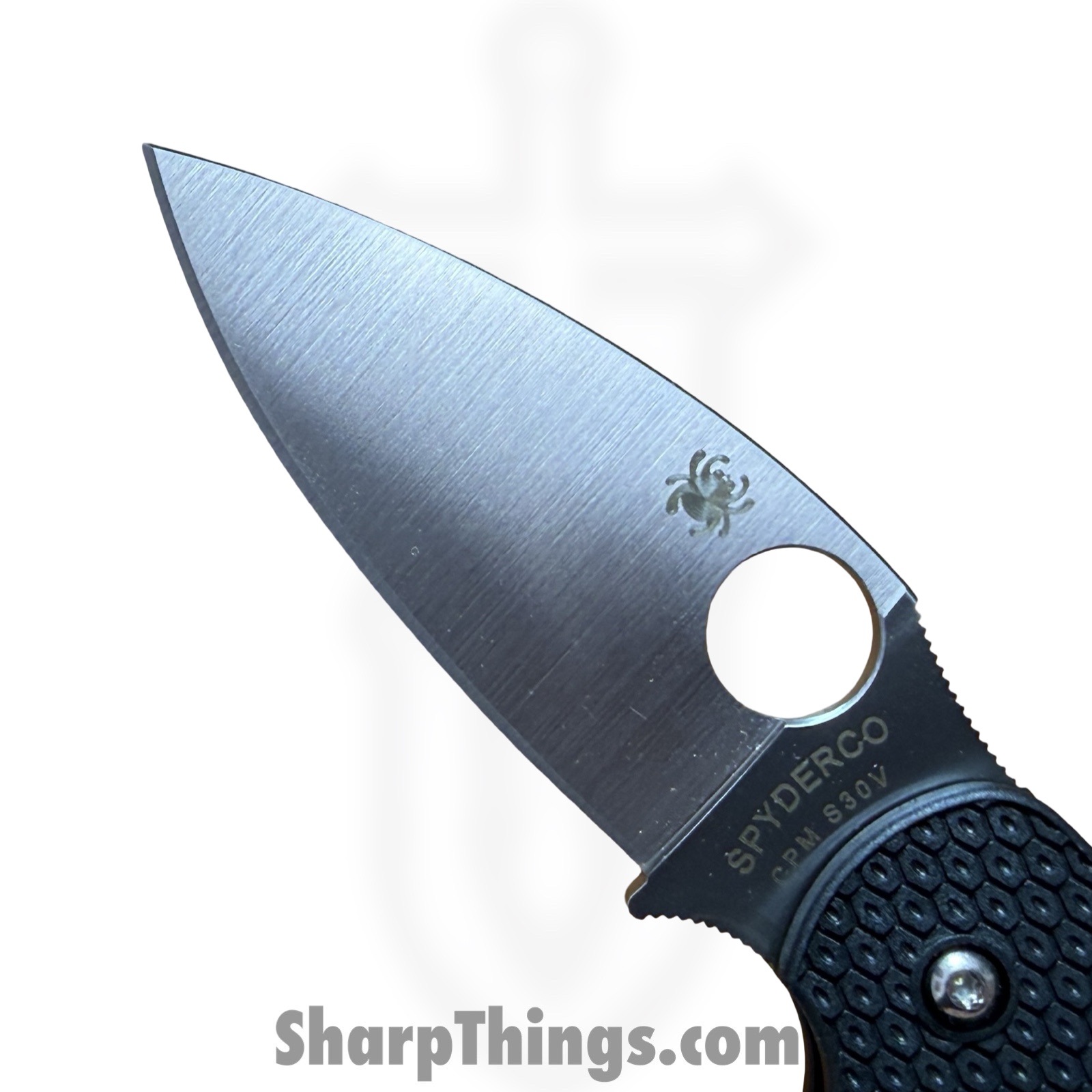Spyderco - C123PBK - Sage 5 - Folding Knife - S30V Satin Spear Point - FRN - Black - Image 6