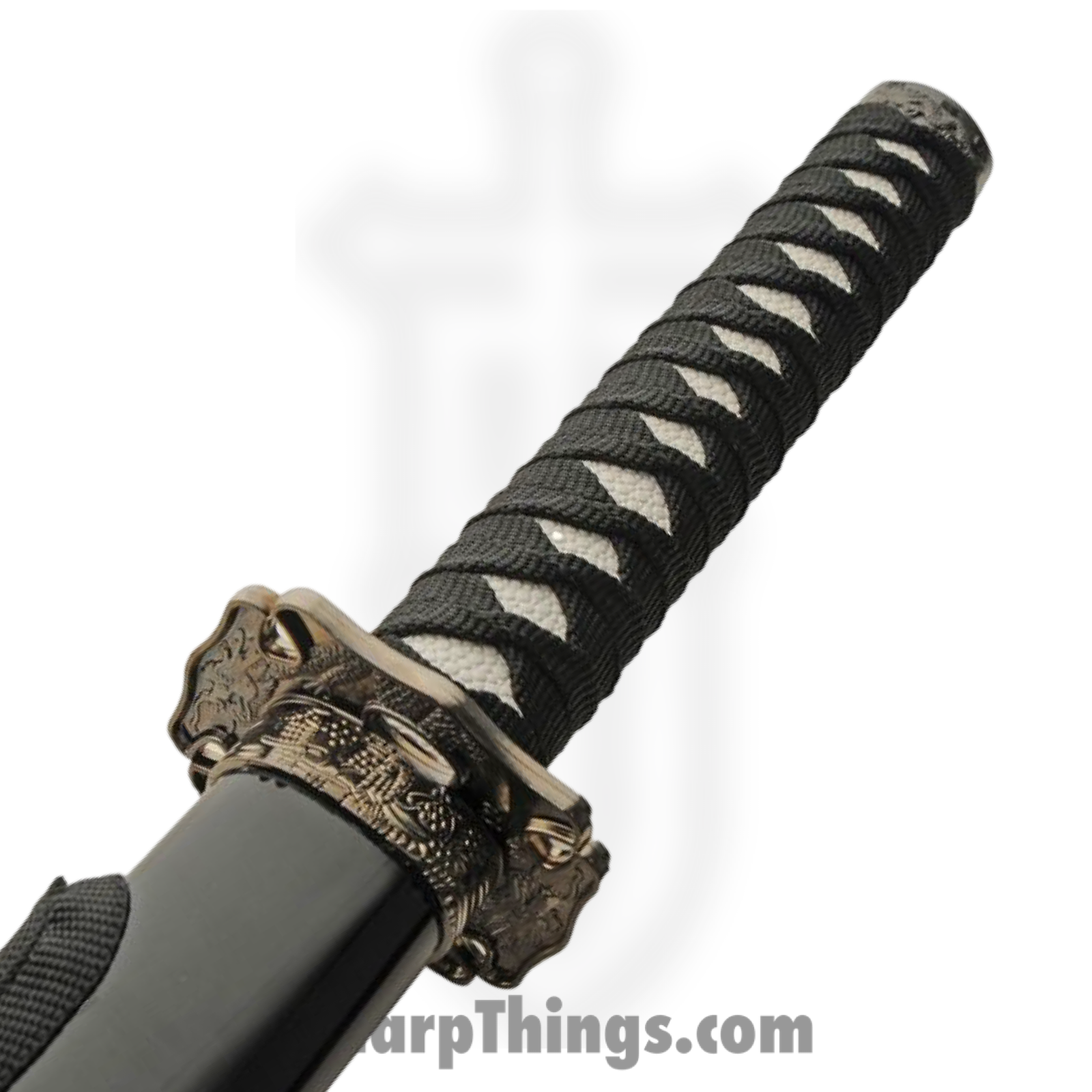 VOC - CN927029BK - Gold Dragon Samurai Set - Fixed Blade Knife - Carbon Steel Satin Multi - Cord Wrapped - Black - Image 3
