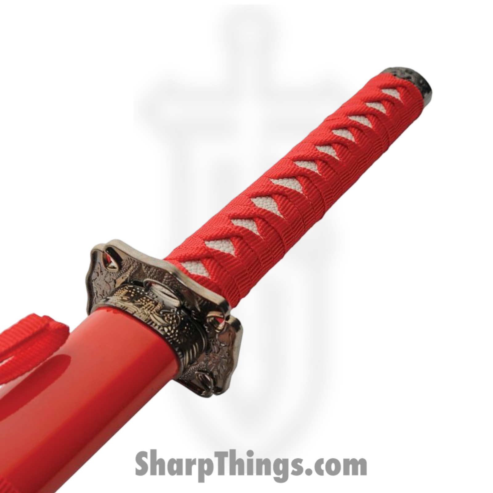 VOC - CN927029RD - Gold Dragon Samurai Set - Fixed Blade Knife - Carbon Steel Satin Multi - Cord Wrapped - Red - Image 3