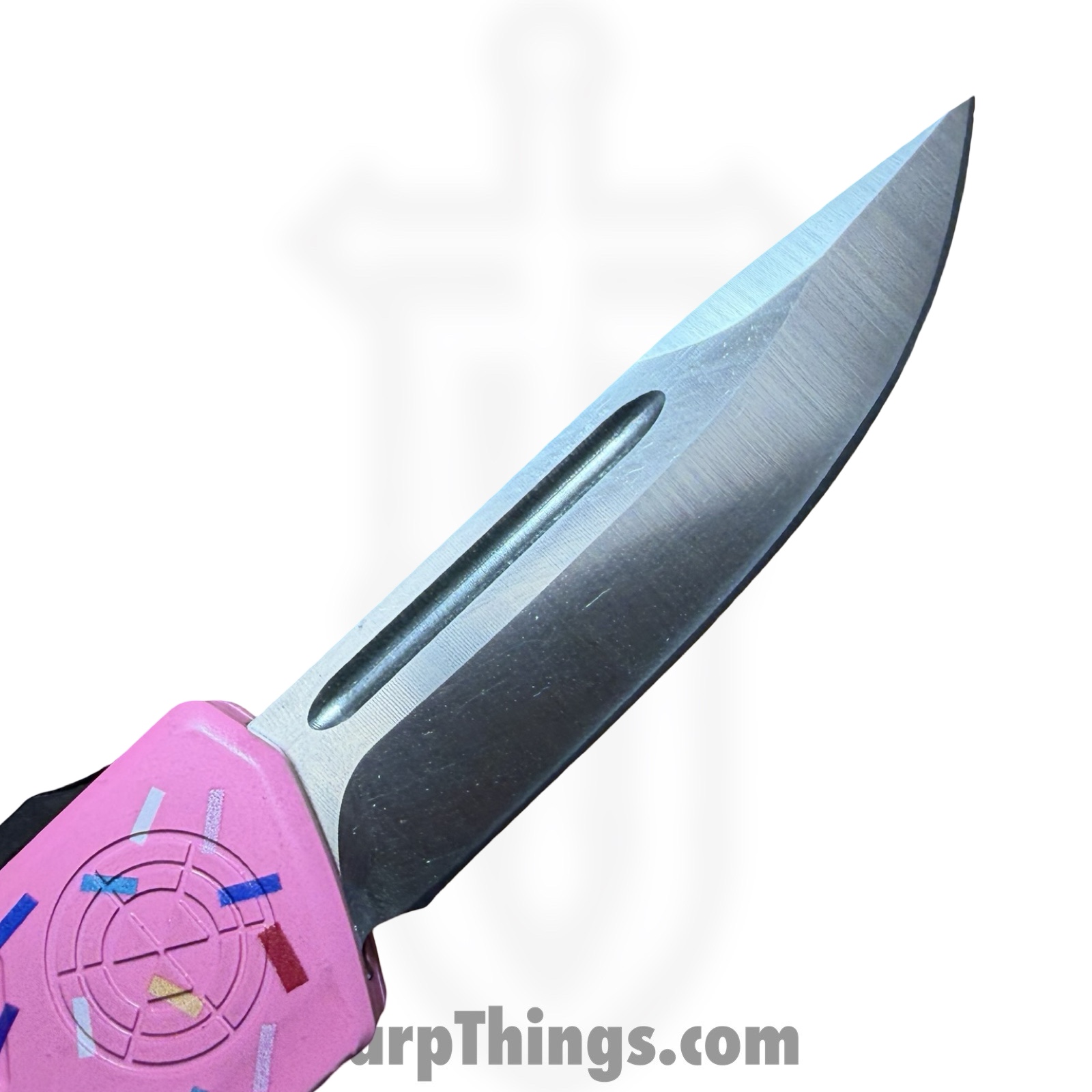 Atomic Knives - DT01SPD-DPSA - UltraLite ATOMIC - OTF Auto - D2 Satin Drop Point - Aluminum - Pk Donut - Image 7