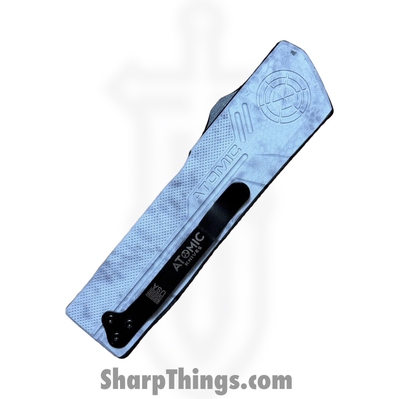 Atomic Knives - DT01SWC-TNBK - UltraLite ATOMIC - OTF Auto - D2 Coated Tanto - Aluminum - White Camo - Image 4