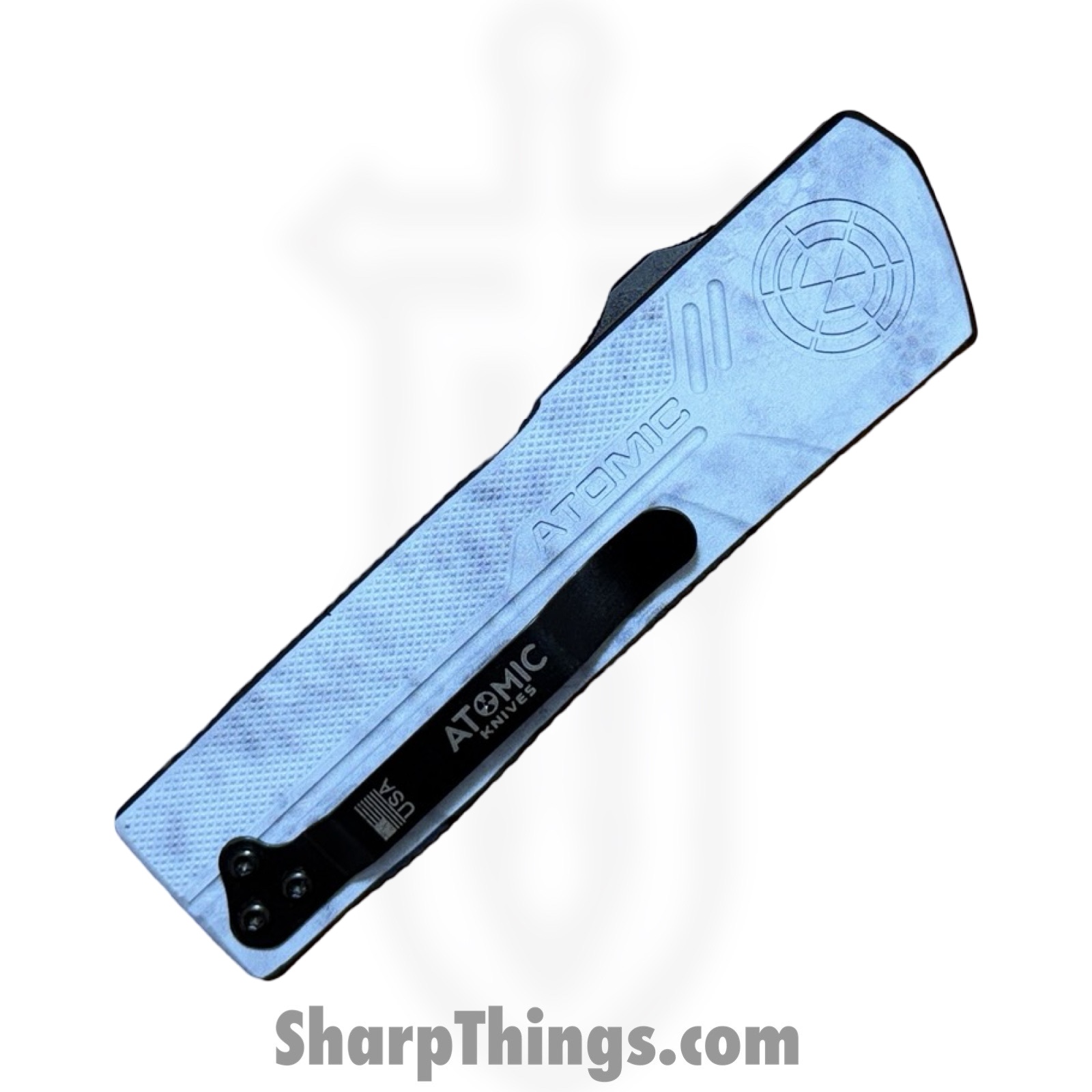 Atomic Knives - DT01SWC-TNSA - UltraLite ATOMIC - OTF Auto - D2 Satin Tanto - Aluminum - White Camo - Image 4