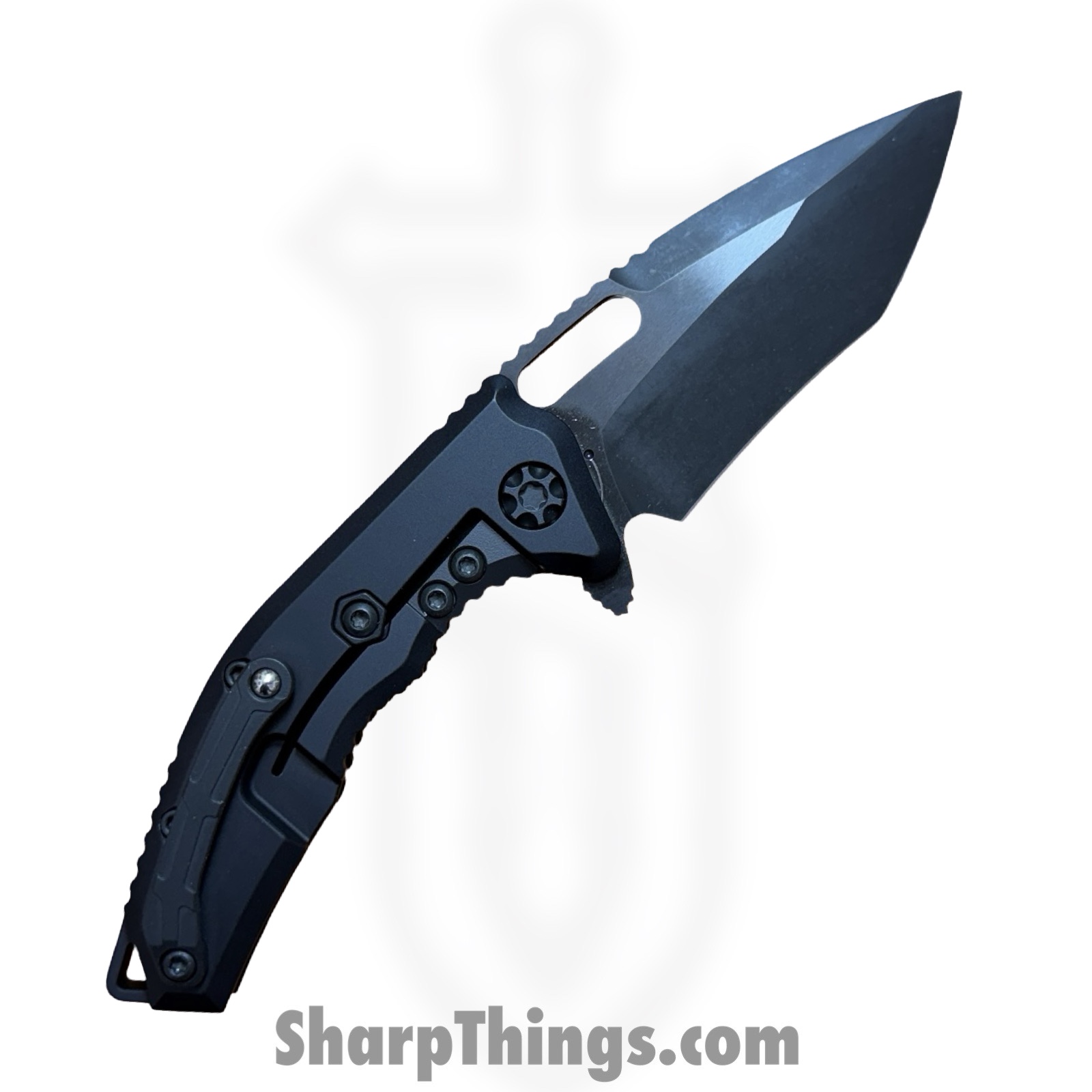 Heretic Knives - H010-6A-T - Medusa Manual - Folding Knife - CPM MagnaCut DLC Recurve - Aluminum - Black - Image 2