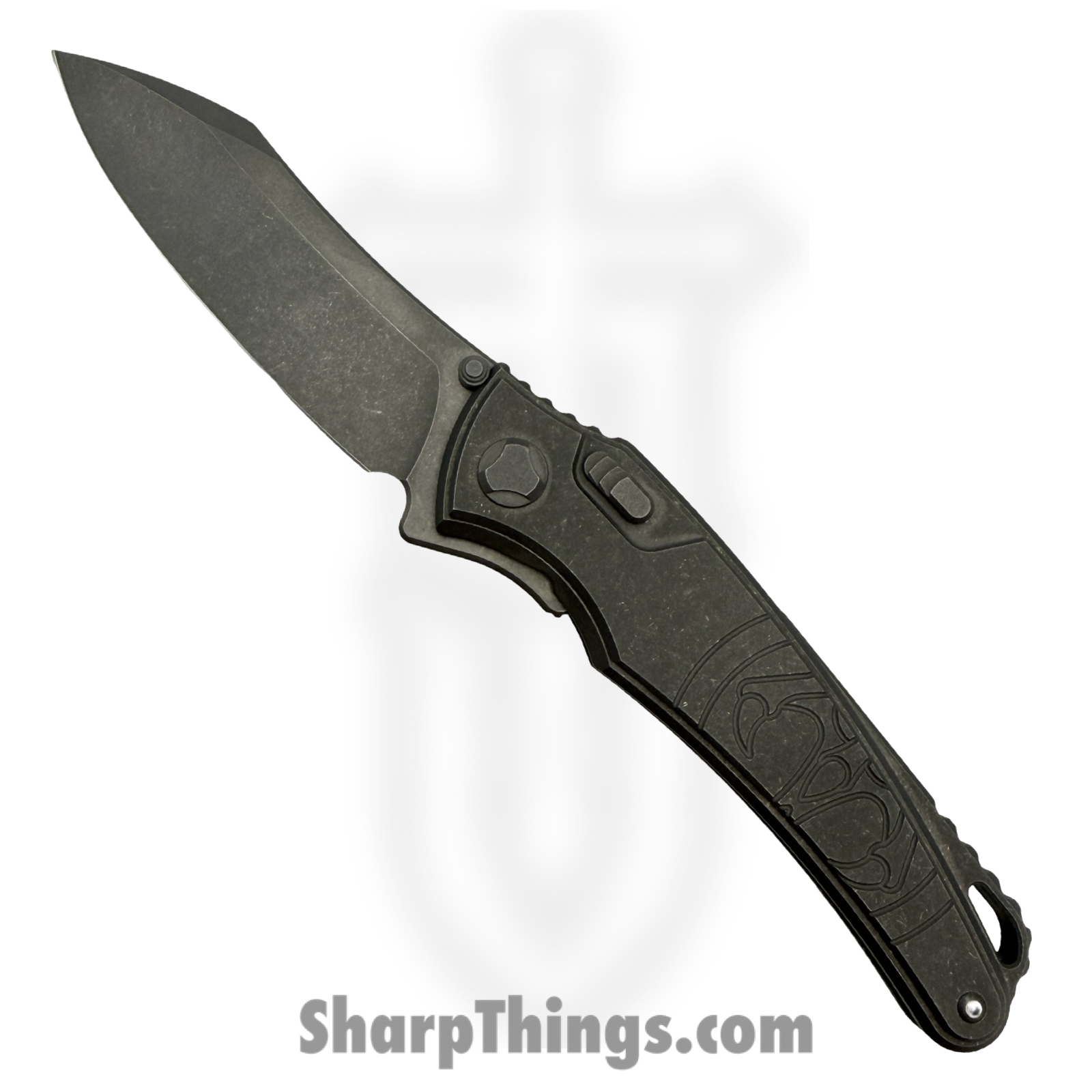 Hawk Knife Designs - HKD-TALON-TI - G&G Hawk Talon - Folding Knife - M390 Acid Wash Wharncliffe - Titanium - Stonewash