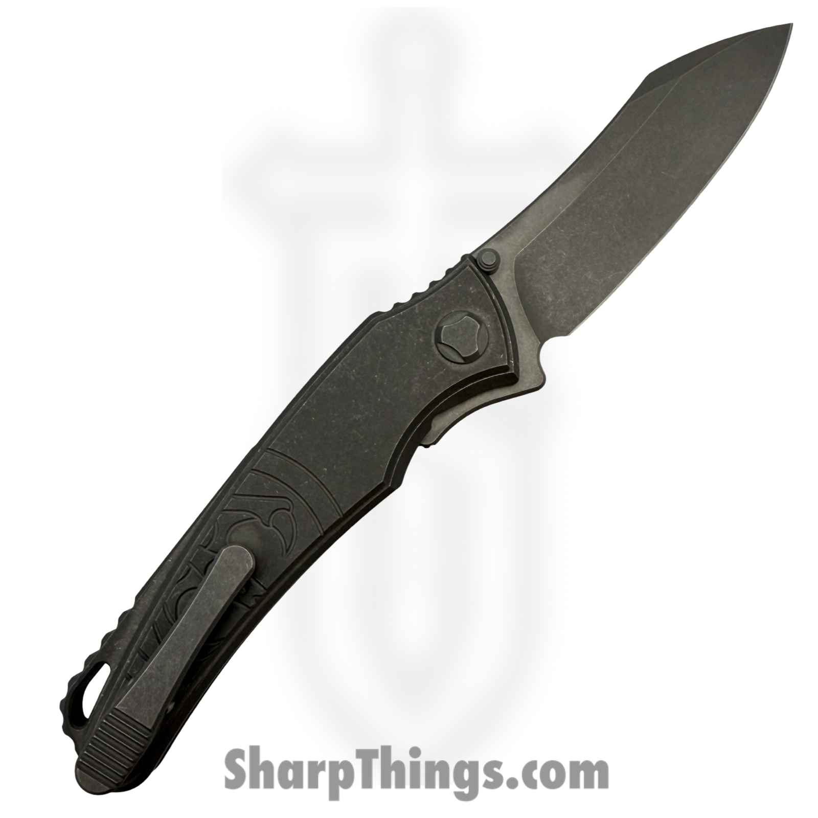 Hawk Knife Designs - HKD-TALON-TI - G&G Hawk Talon - Folding Knife - M390 Acid Wash Wharncliffe - Titanium - Stonewash - Image 2
