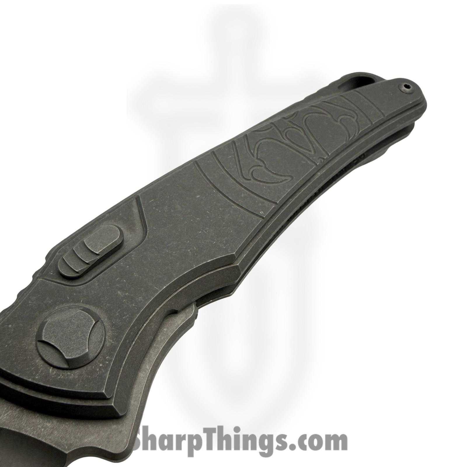 Hawk Knife Designs - HKD-TALON-TI - G&G Hawk Talon - Folding Knife - M390 Acid Wash Wharncliffe - Titanium - Stonewash - Image 3
