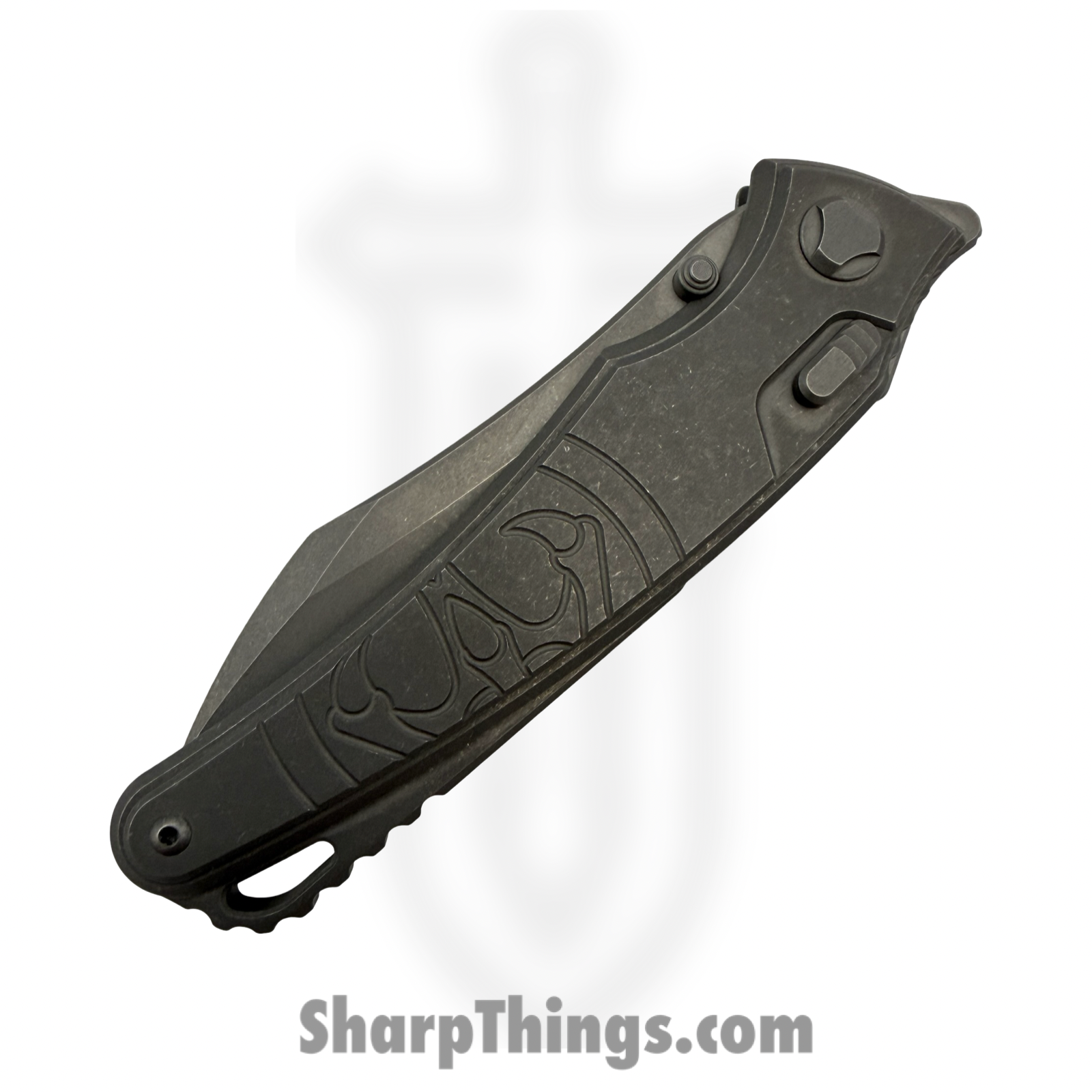 Hawk Knife Designs - HKD-TALON-TI - G&G Hawk Talon - Folding Knife - M390 Acid Wash Wharncliffe - Titanium - Stonewash - Image 4
