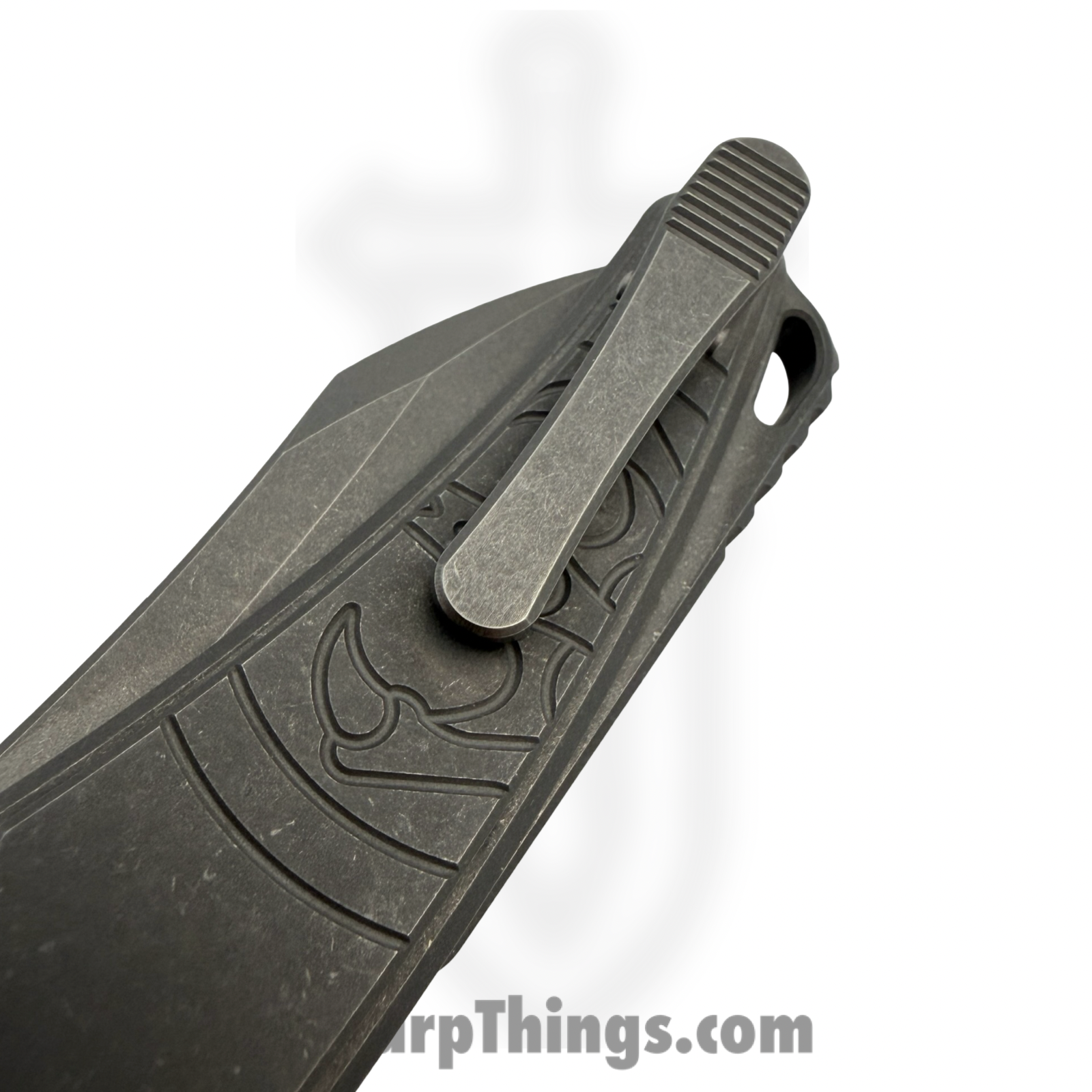 Hawk Knife Designs - HKD-TALON-TI - G&G Hawk Talon - Folding Knife - M390 Acid Wash Wharncliffe - Titanium - Stonewash - Image 6