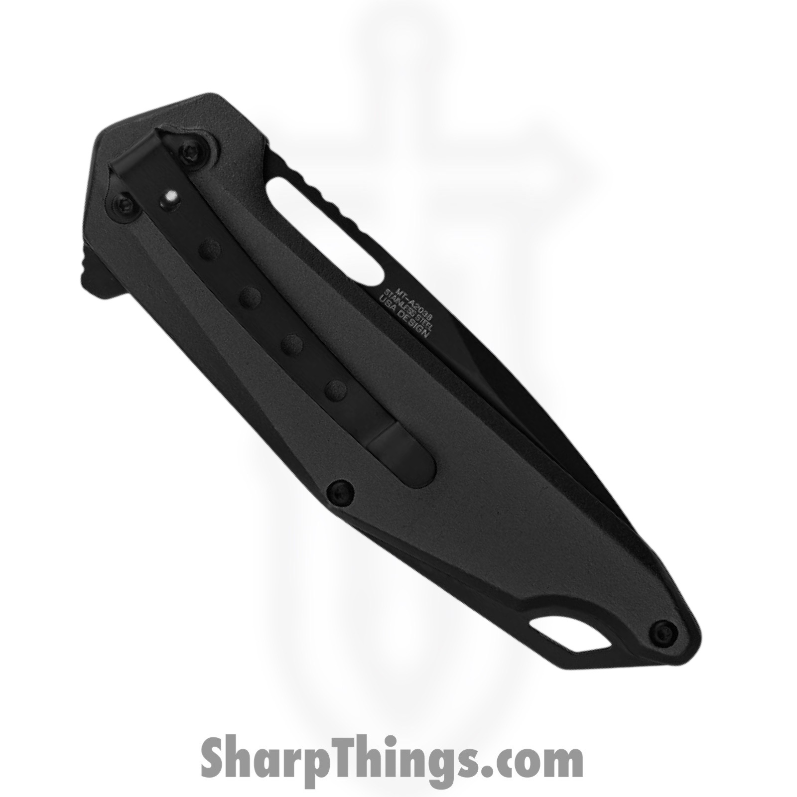 MTech - MT-A2038BK - Spring Assisted Folding Knife - Assisted Open Knife - Stainless Steel Satin Drop Point - Aluminum - Black - Image 4