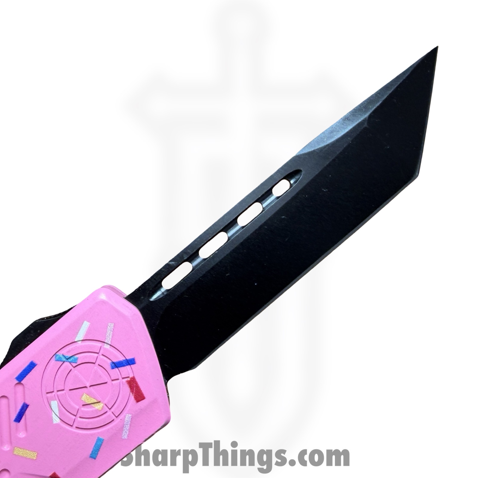 Atomic Knives - DT01SPD-TNBK - UltraLite ATOMIC - OTF Auto - D2 Coated Tanto - Aluminum - Pk Donut - Image 8