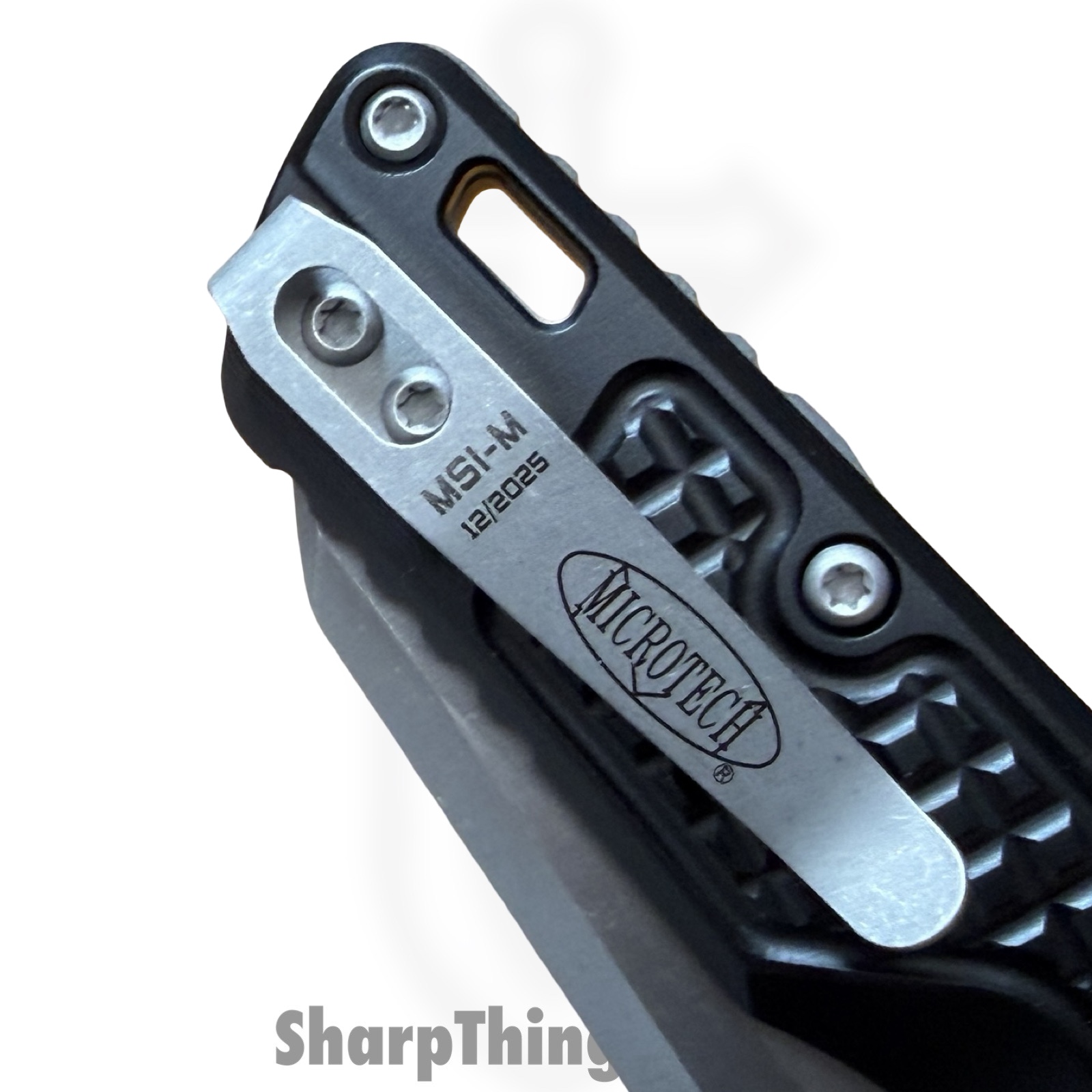Microtech - 210M-10APFR - MSI Mini - Folding Knife - M390MK Apocalyptic Sheepsfoot - Aluminum Frag - Black - Image 3