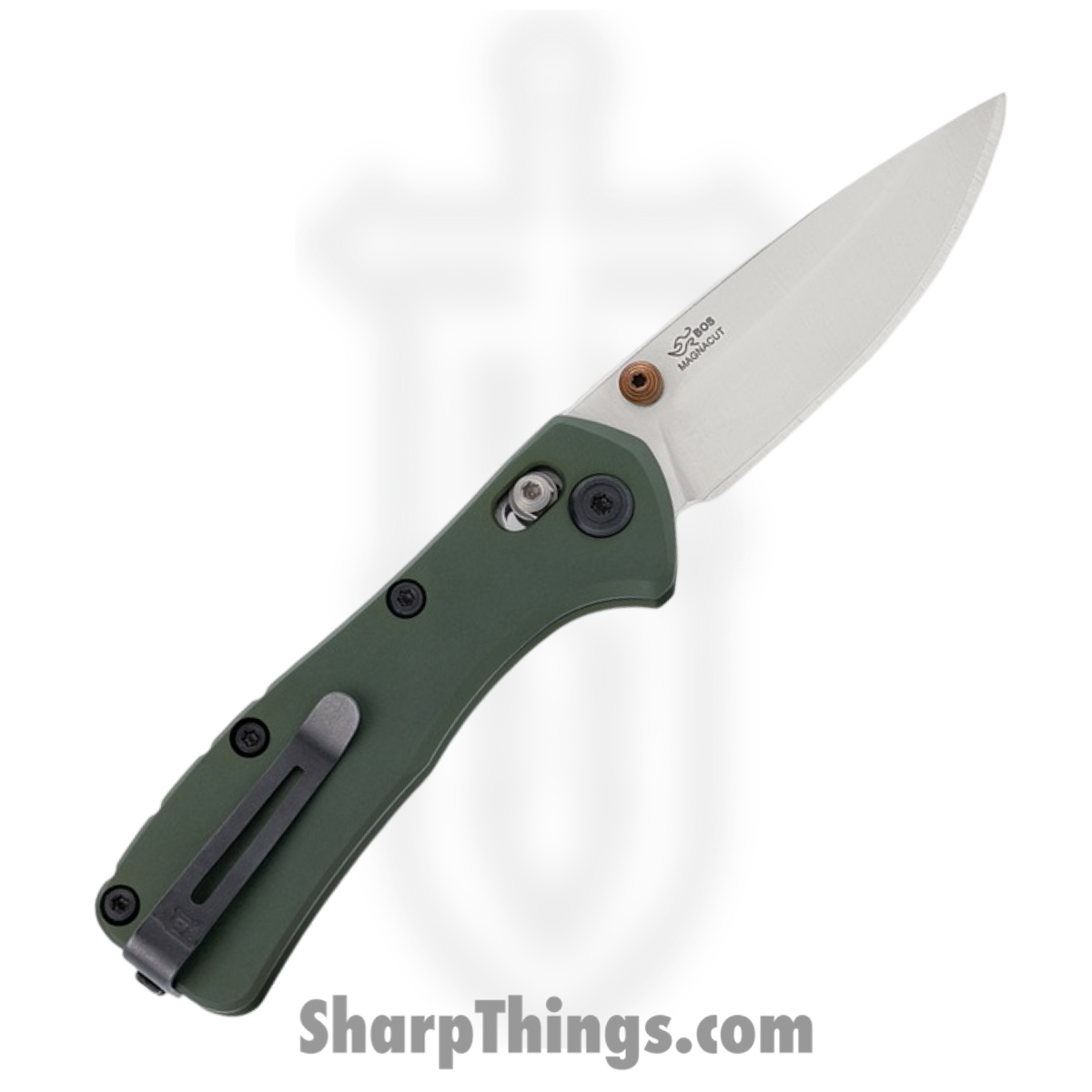 Buck - BU790GRS - Mini Range Elite - Folding Knife - CPM MagnaCut Satin Drop Point - Aluminum - Green - Image 2