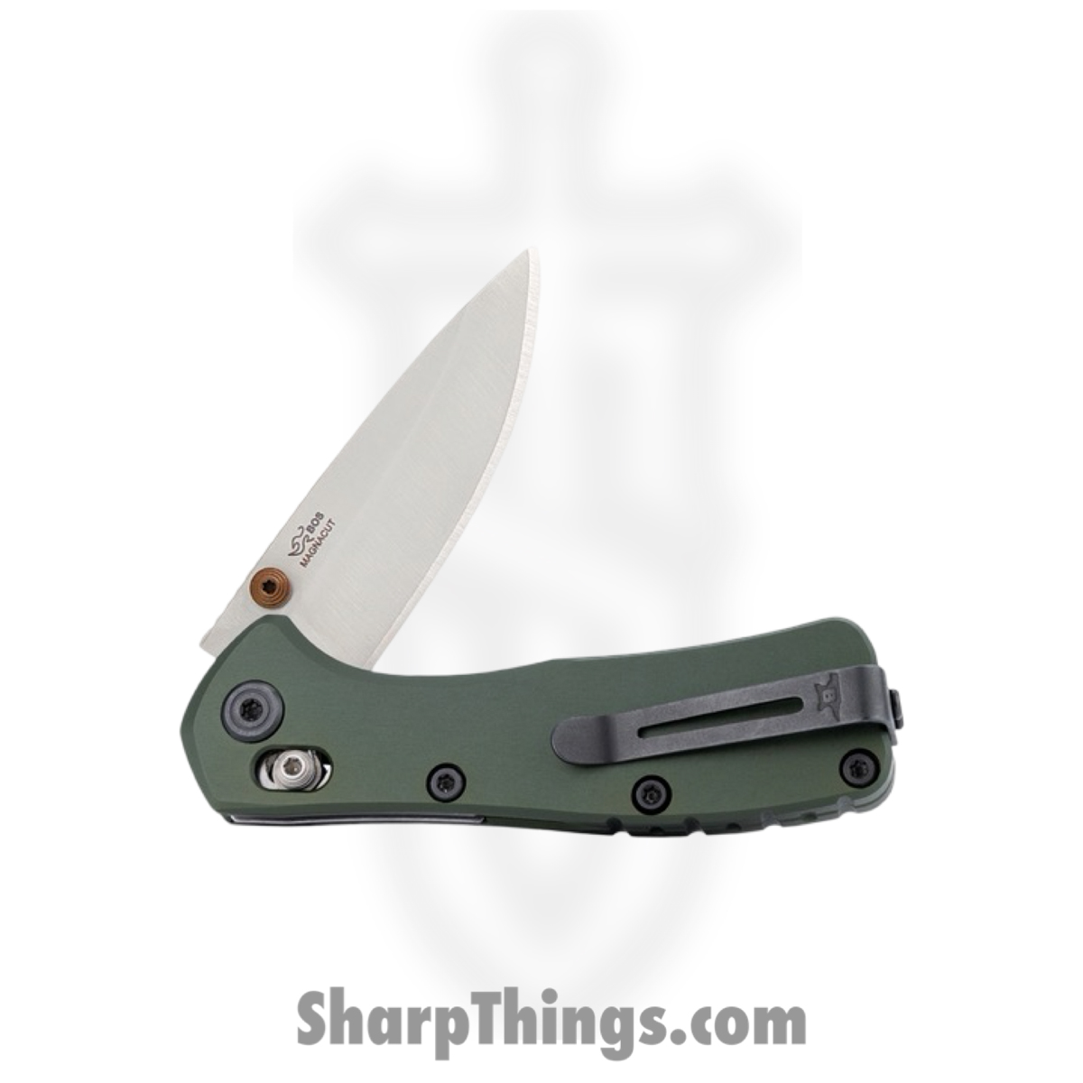 Buck - BU790GRS - Mini Range Elite - Folding Knife - CPM MagnaCut Satin Drop Point - Aluminum - Green - Image 3