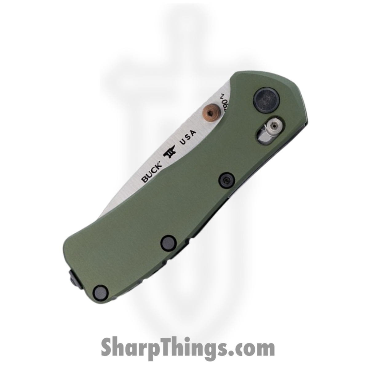 Buck - BU790GRS - Mini Range Elite - Folding Knife - CPM MagnaCut Satin Drop Point - Aluminum - Green - Image 4