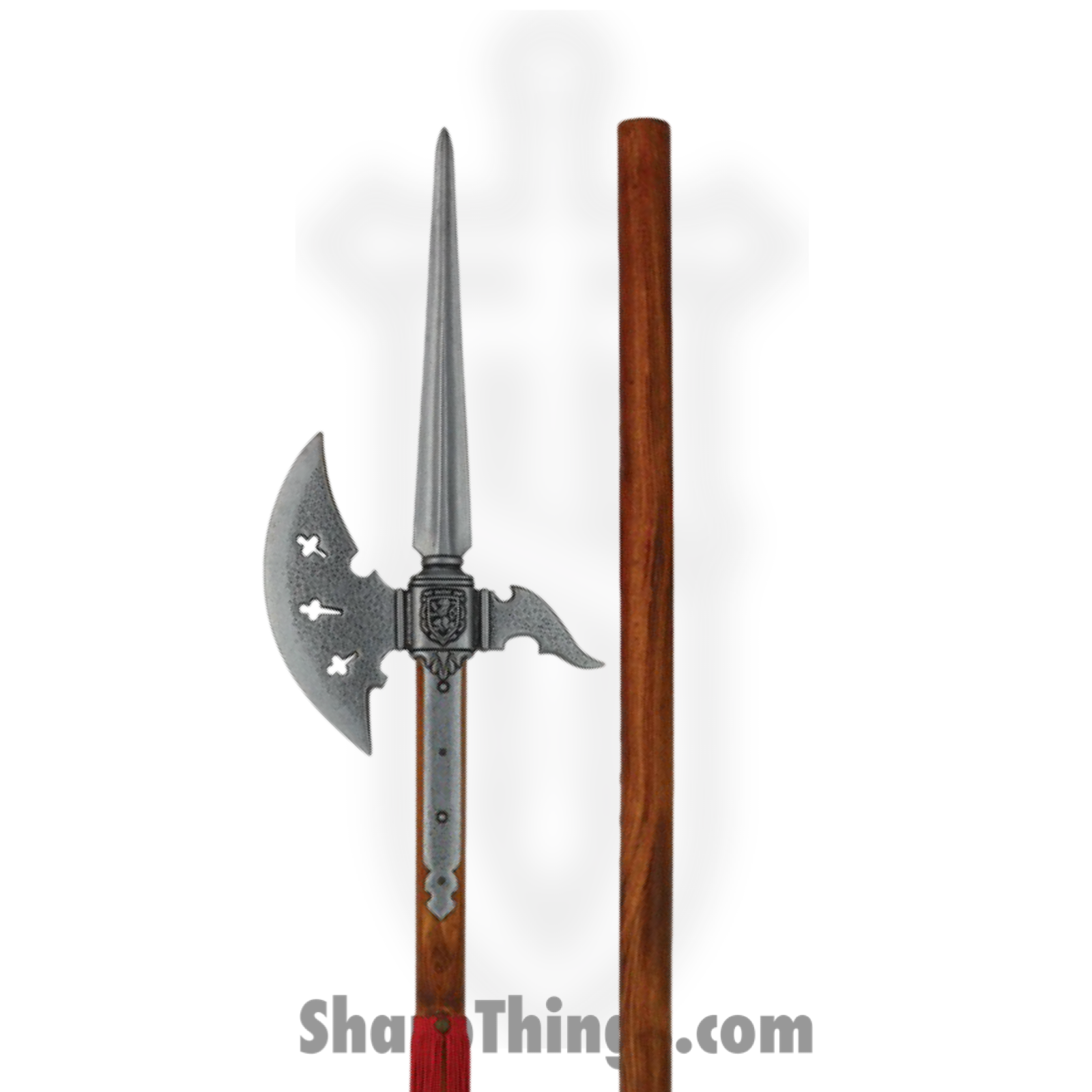 Denix - DX637 - 15th Century Swiss Halberd - OTF Auto - Metal Hammered Axe - Wood - Brown - Image 3
