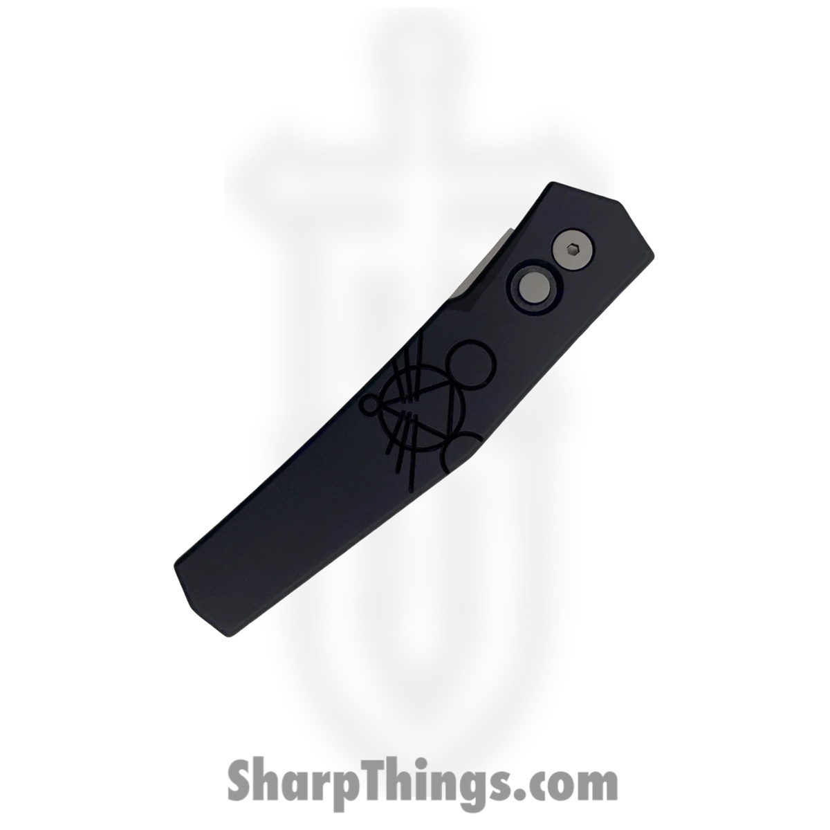 GiantMouse - ELMER-BLACK - Ace Elmer - Automatic Knife - CPM MagnaCut Stonewash Clip Point - Aluminum - Black - Image 4