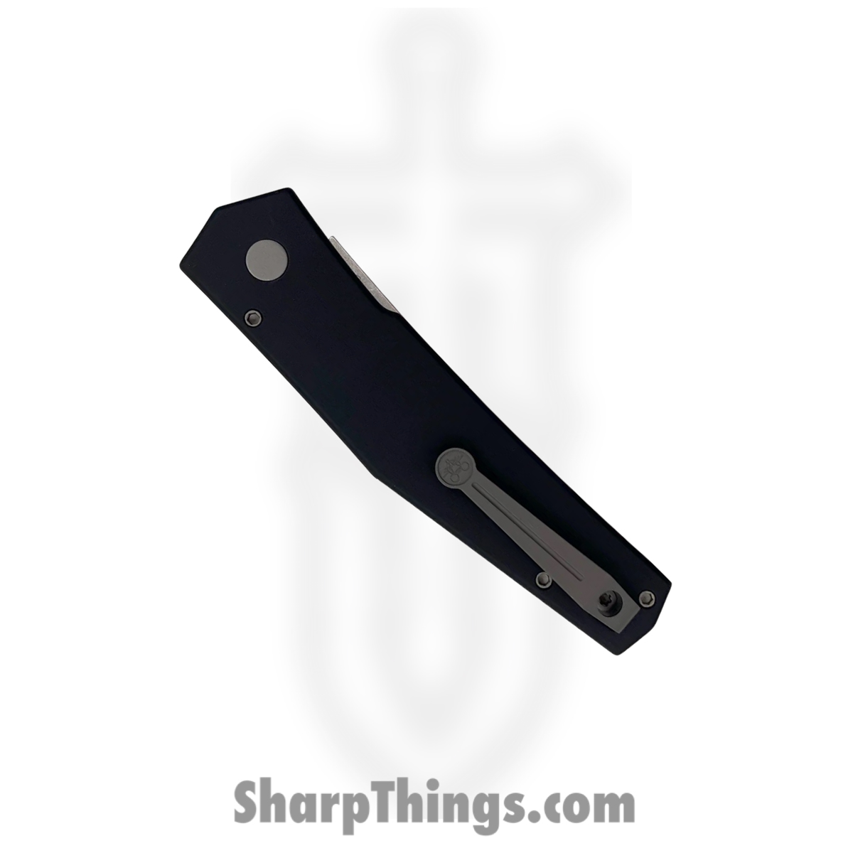 GiantMouse - ELMER-BLACK - Ace Elmer - Automatic Knife - CPM MagnaCut Stonewash Clip Point - Aluminum - Black - Image 3