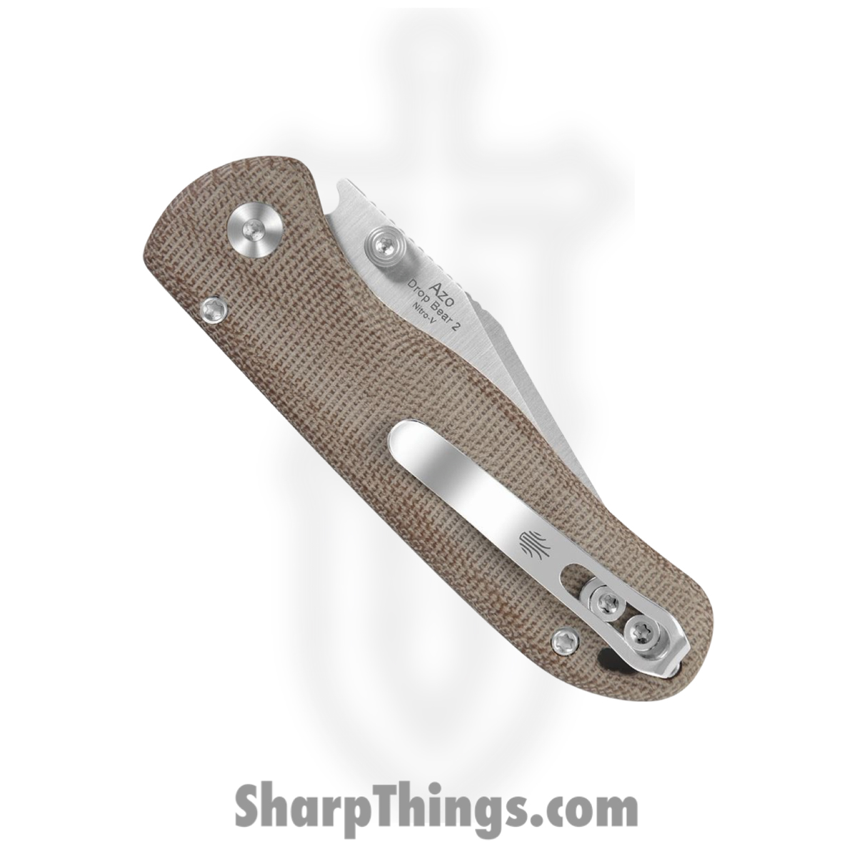 Kizer Cutlery - KIV36192CC1 - Drop Bear 2 - Folding Knife - Nitro-V Satin Clip Point - Canvas Micarta - Natural - Image 3