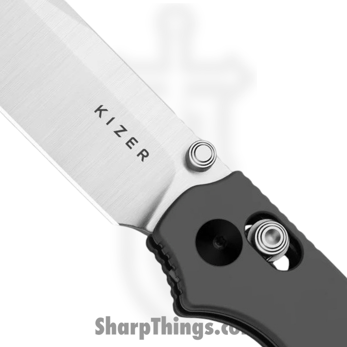 Kizer Cutlery - KIV3789A2 - Pokiman CD - Folding Knife - AEB-L Satin Drop Point - Aluminum - Gray - Image 3