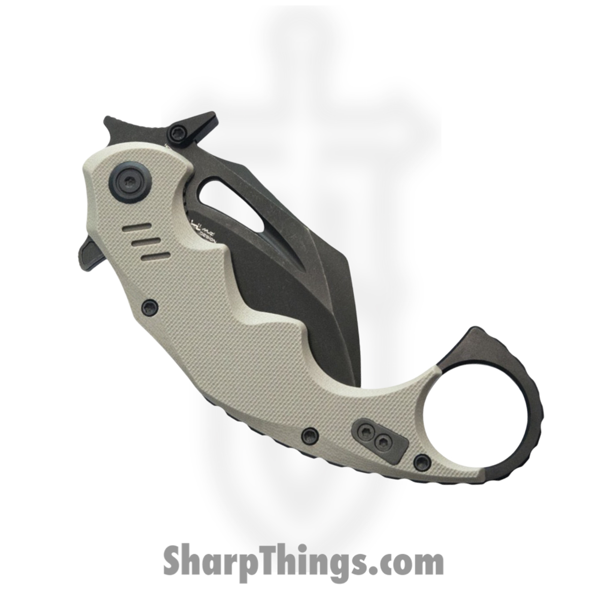 Kubey - KUB262G - Mini Wrath - Folding Knife - 14C28N Stonewash Hawkbill - G10 - Tan - Image 4
