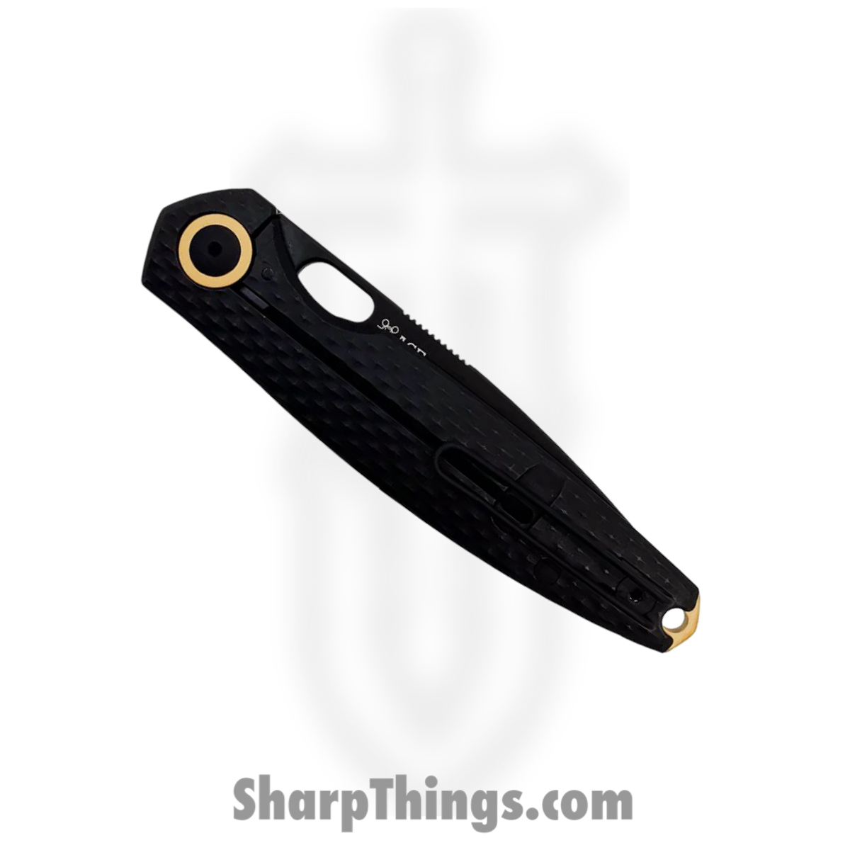 GiantMouse - REO-TITANIUM-BLACKOUT - Ace Reo - Folding Knife - CPM MagnaCut Coated Clip Point - Titanium Brass - Black - Image 3